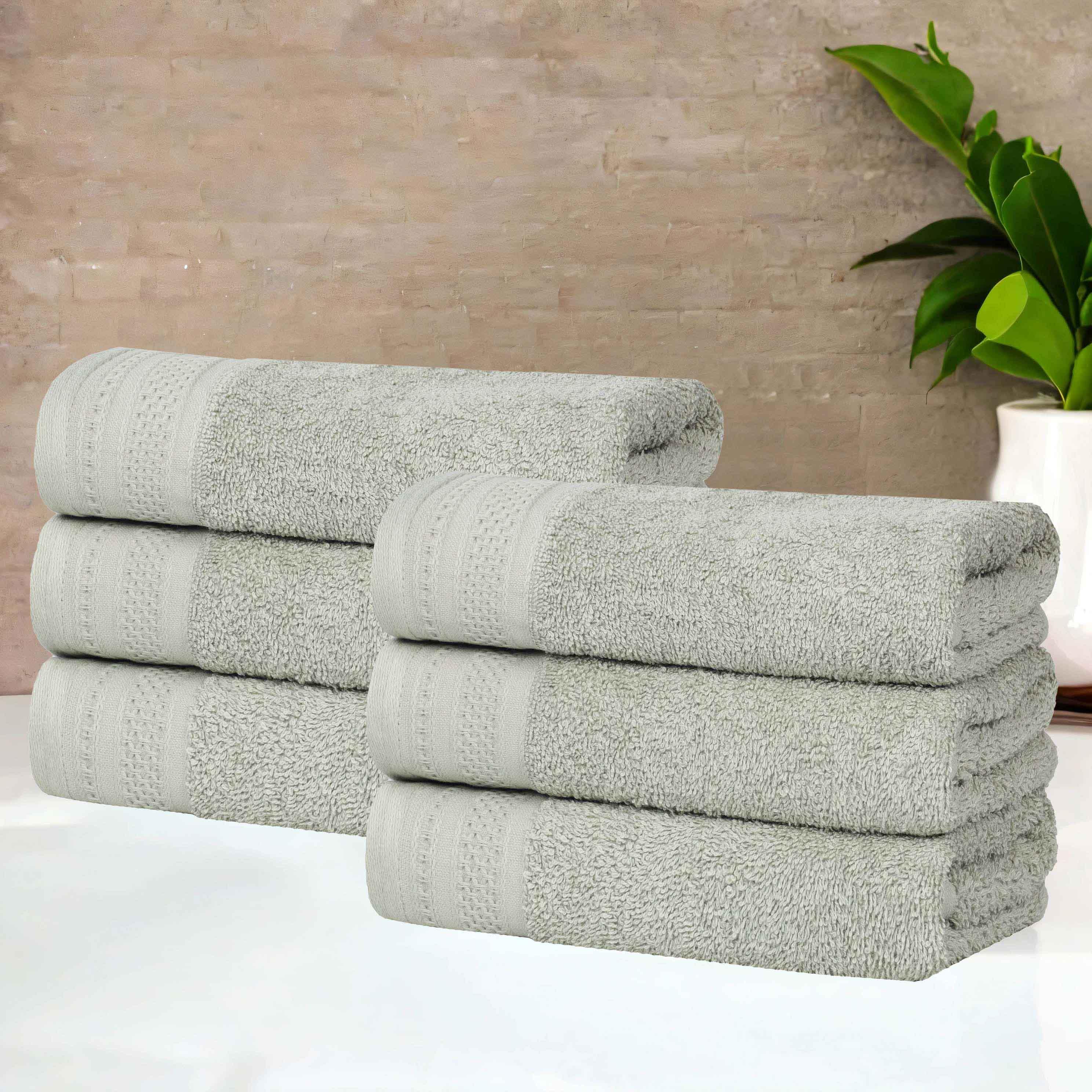 Premium Honeycomb Waffle Weave Cotton Hand Towels Set of 6 - Soft Absorbent Bath & Kitchen Towels for Guest Bathroom, Spa, Luxury Hotel Decor