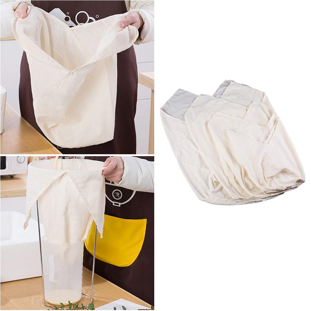 Hemoton 1-Pack Reusable Nut Milk Bag - Fine Mesh Strainer for Almond Milk, Cheesecloth, Broth & Coffee Filter - Organic Cotton Food Grade Filter Bag for Nuts, Juicing & DIY Kitchen Use