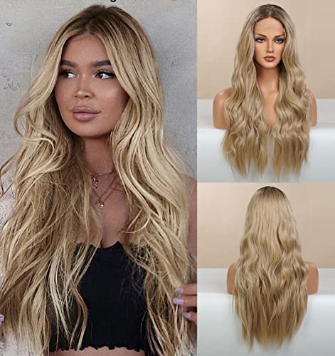 Platinum Blonde Ombre Lace Front Wig - Natural Looking Human Hair Wig for Women | Perfect for Cosplay, Parties & Daily Wear