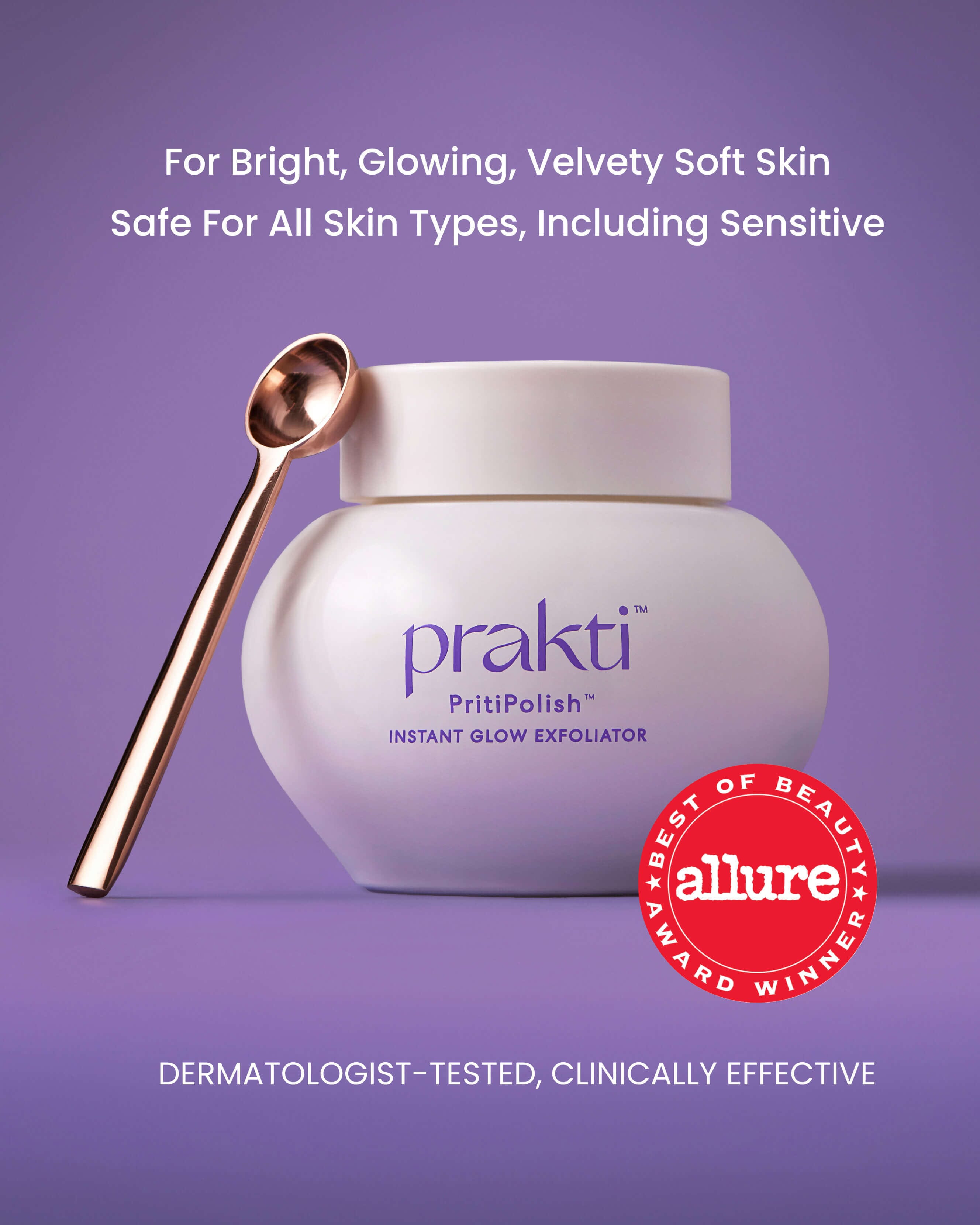 PritiPolish Instant Glow Exfoliator - Gentle Face Scrub for Brightening & Smoothing Skin | Perfect for Daily Skincare Routine & Pre-Makeup Prep