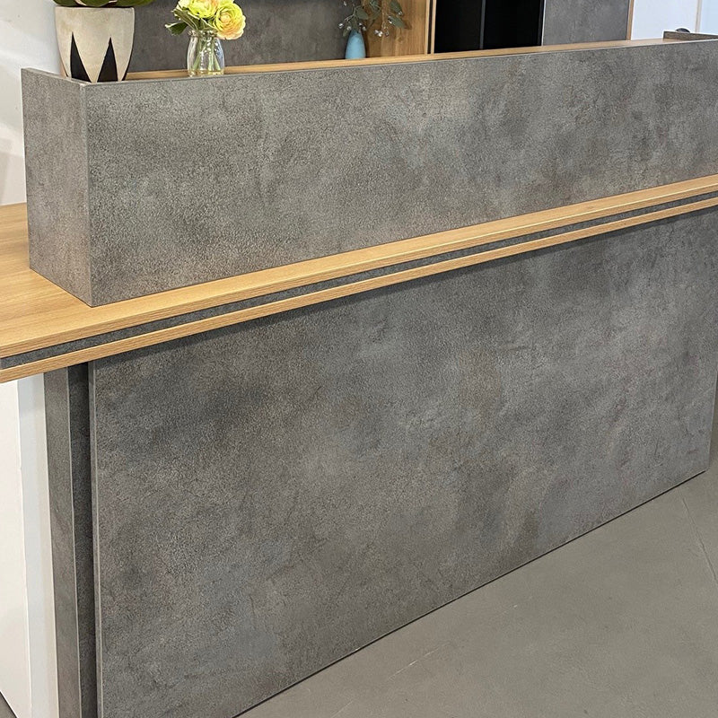 JARIN 2.4M Left Panel Reception Desk in Carbon Grey & White - Modern Office Furniture for Corporate Lobby, Hotel Front Desk & Business Reception Areas