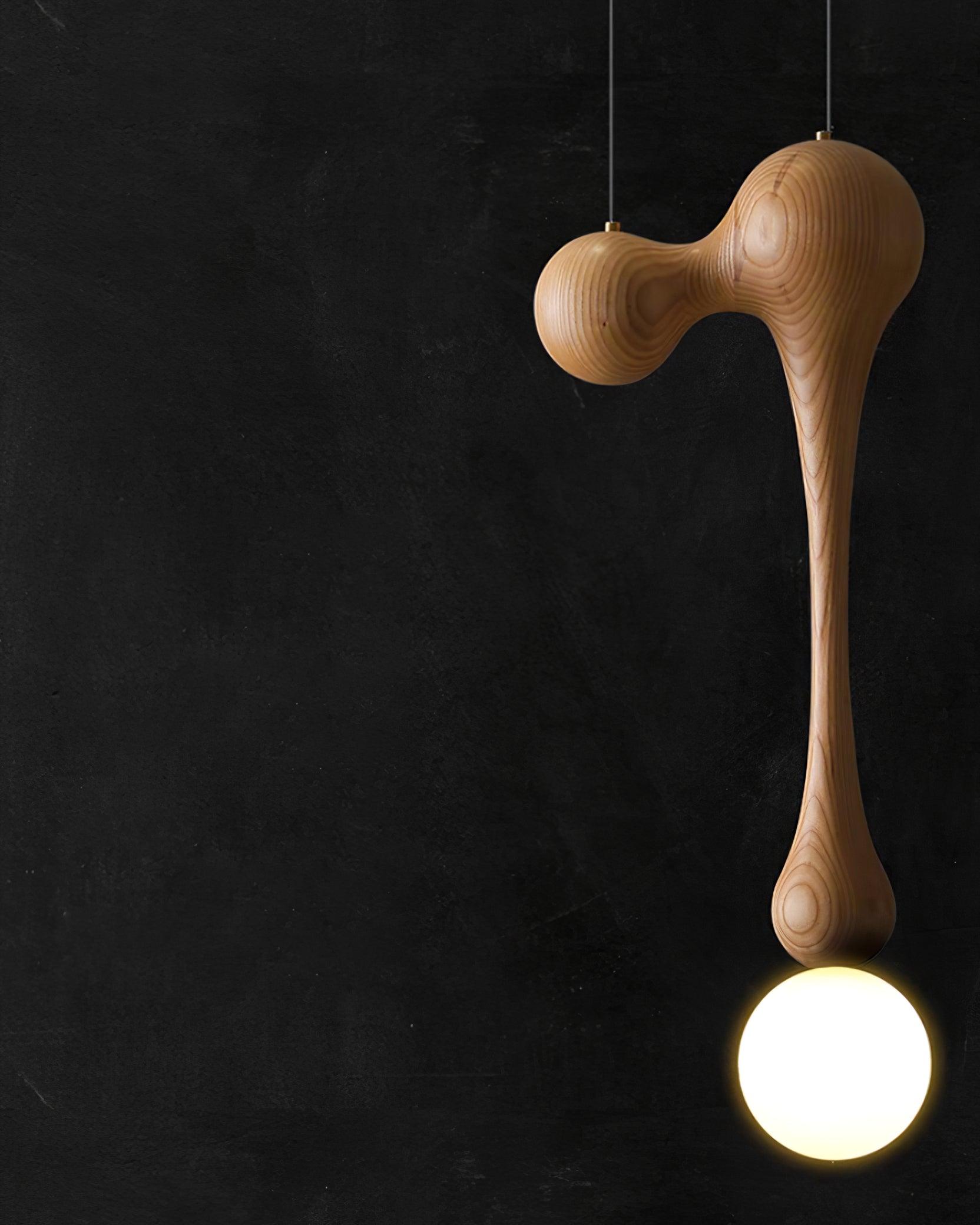 Jenna Wooden Pendant Lamp - Handcrafted Wood Ceiling Light Fixture for Dining Room, Kitchen Island & Bedroom Decor
