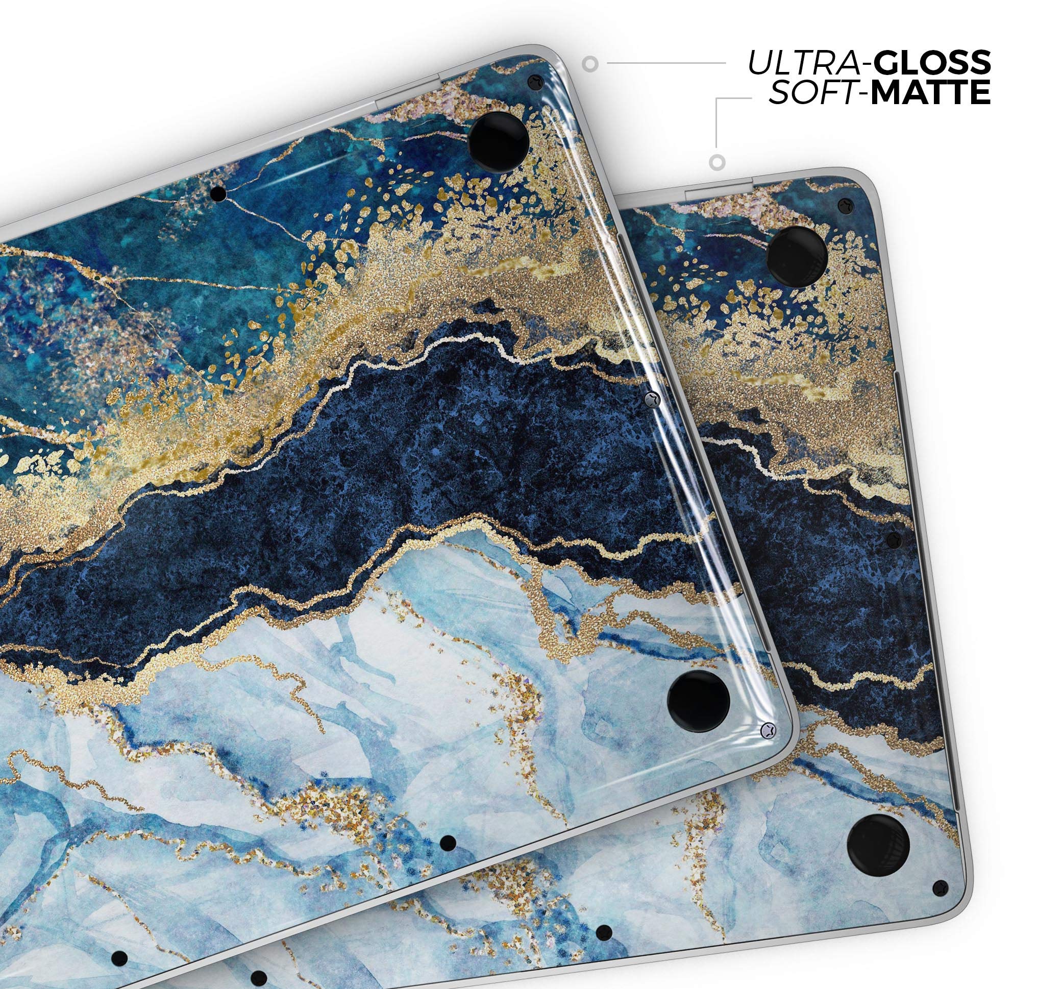 Premium Foiled Marble Agate Full-Body Wrap Scratch Resistant Decal Skin for MacBook Air 13