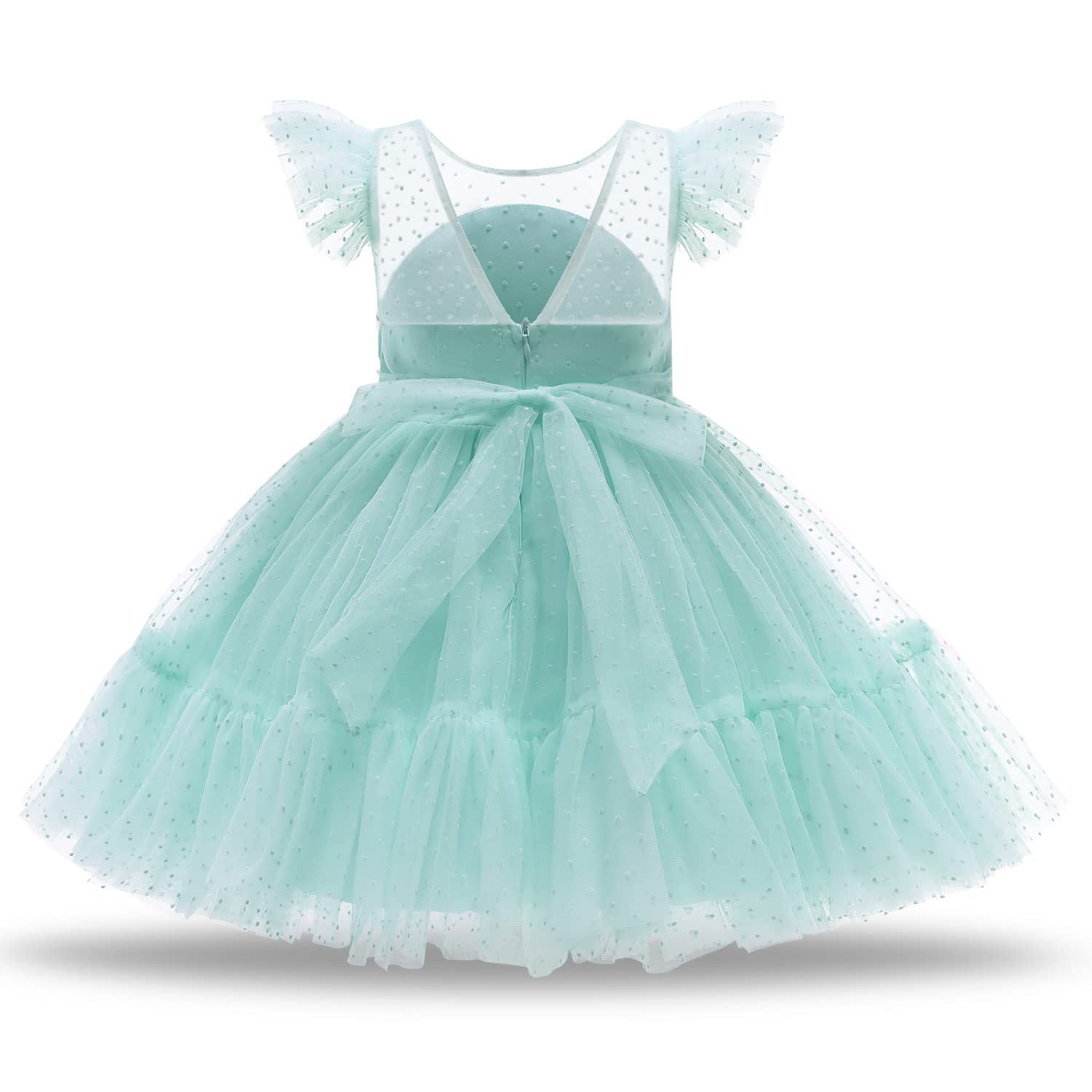 NNJXD Girls' Ruffled Lace Party Dress for Weddings & Special Occasions - Perfect for Birthday Parties, Pageants, and Formal Events