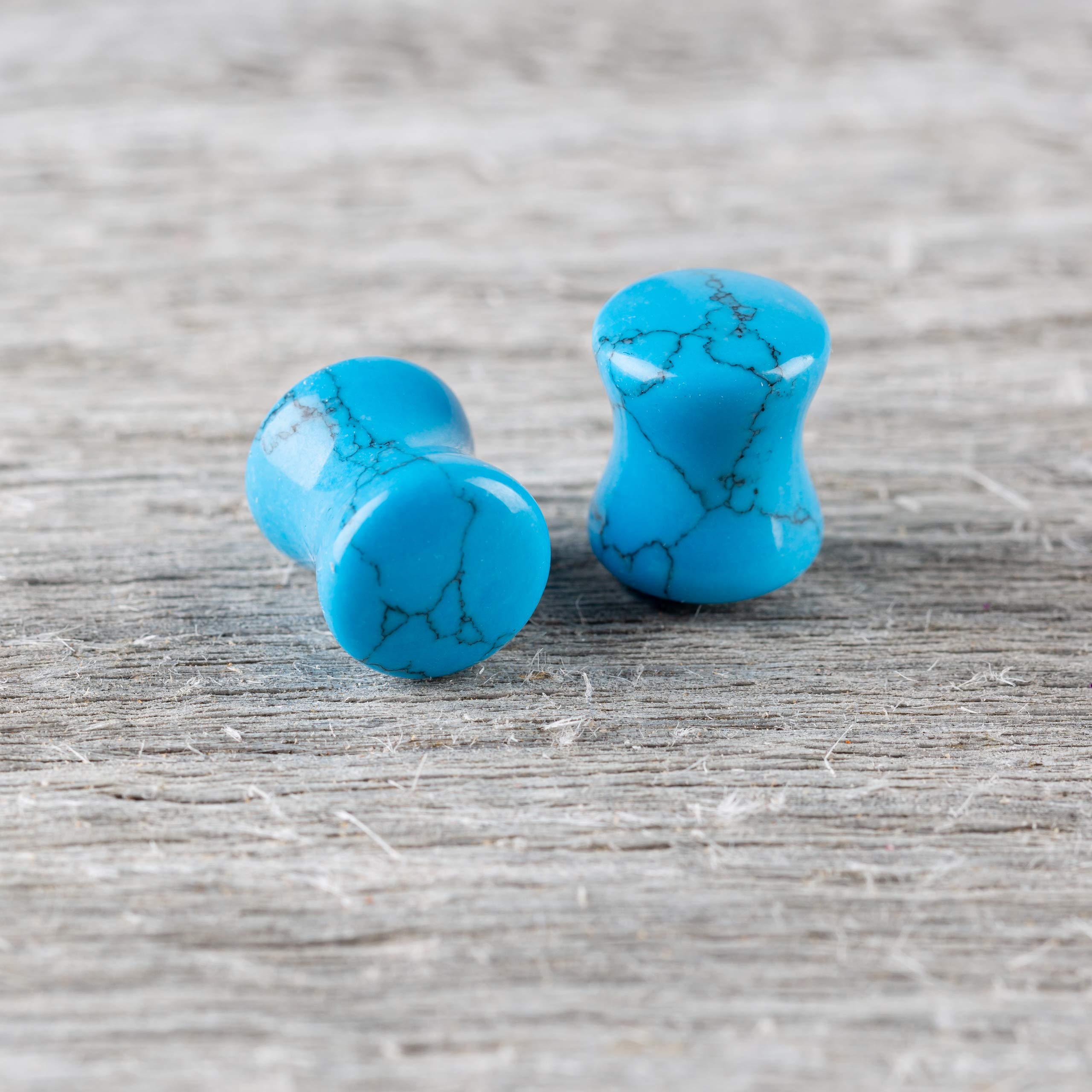 Crystal Stone Plugs | Double Flared Saddle Gauges for Ear Stretching | Amethyst & Turquoise Designs | Unique, Balancing Jewelry for Everyday Wear & Special Occasions