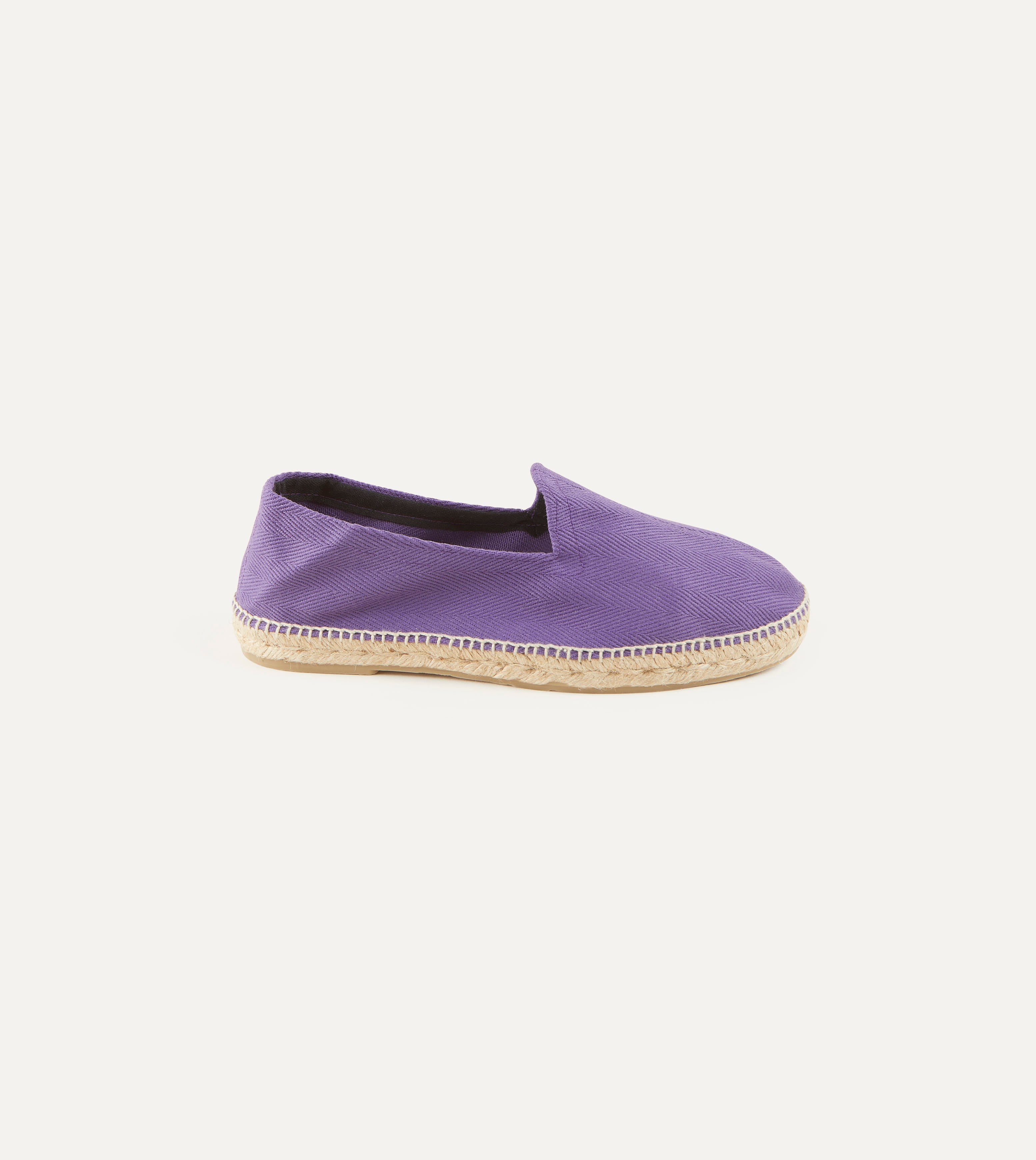 Stylish Purple Herringbone Cotton Espadrilles for Women - Comfortable Summer Slip-On Shoes for Beach, Vacation & Casual Outings