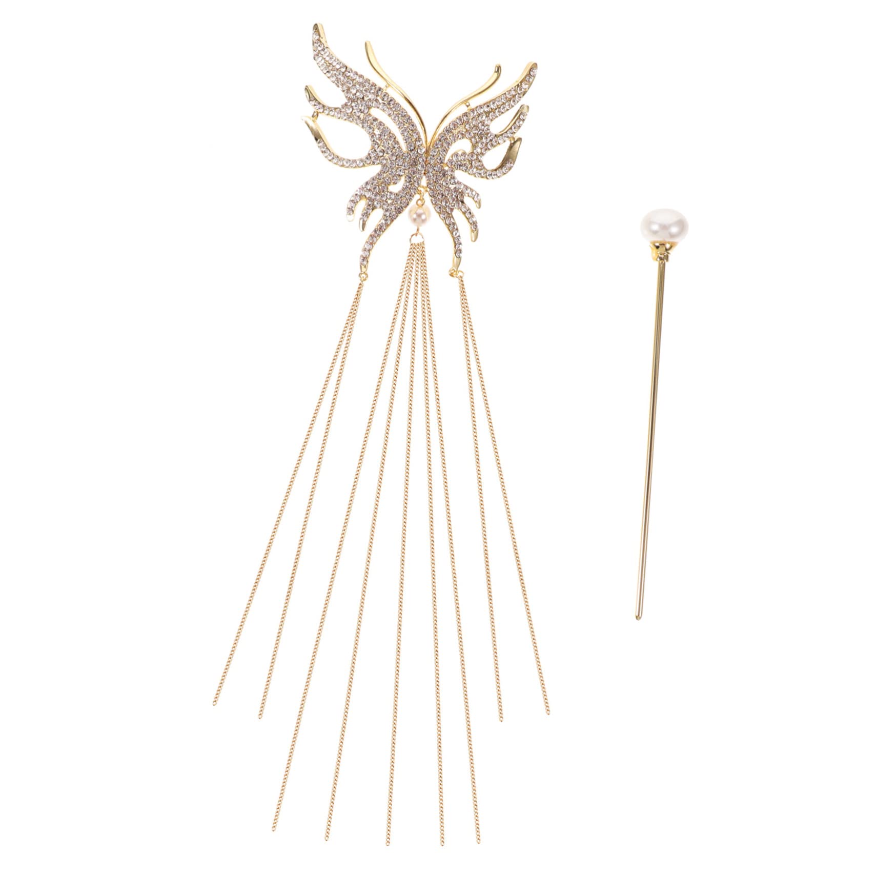 Vintage Butterfly Pearl Hair Clip for Women - Elegant Gold Alloy Hairpin for Buns, Chignons & Updos - Perfect for Weddings, Parties & Formal Events