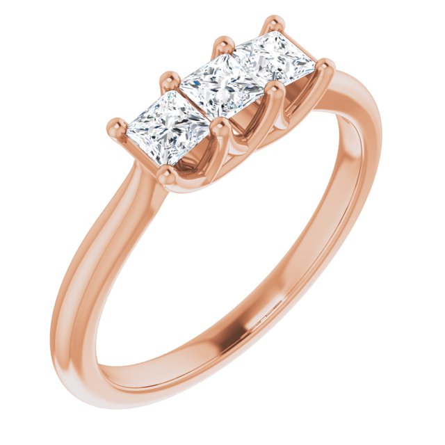 0.54 Carat Princess Cut Diamond Wedding Band - 3 Stone Anniversary Ring for Women - Perfect for Engagement, Proposal & Special Occasions