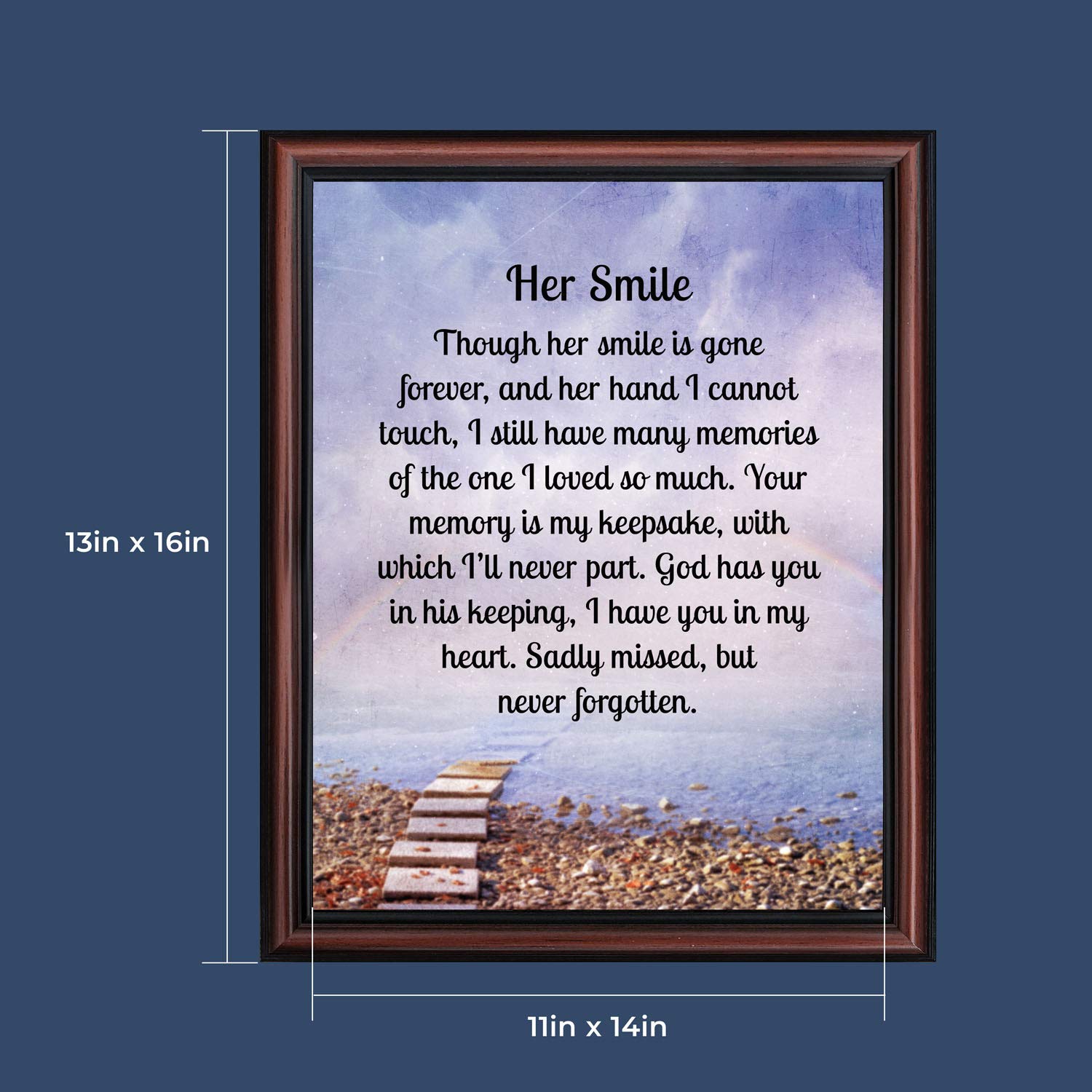 Sympathy Gifts for Loss of Mother - Memorial Picture Frame for Wife, Mom, Grandma or Sister - Thoughtful Bereavement Gift to Cherish Her Memory - Perfect for Funerals, Memorial Services & Comforting Loved Ones