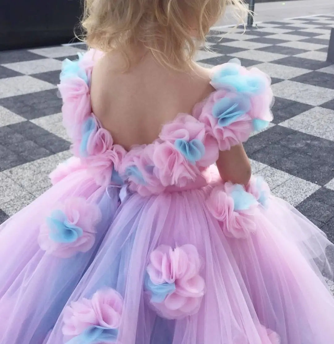 Magical Unicorn Flower Girl Dress for Princess Birthday Party - Perfect for Weddings, Pageants & Special Occasions
