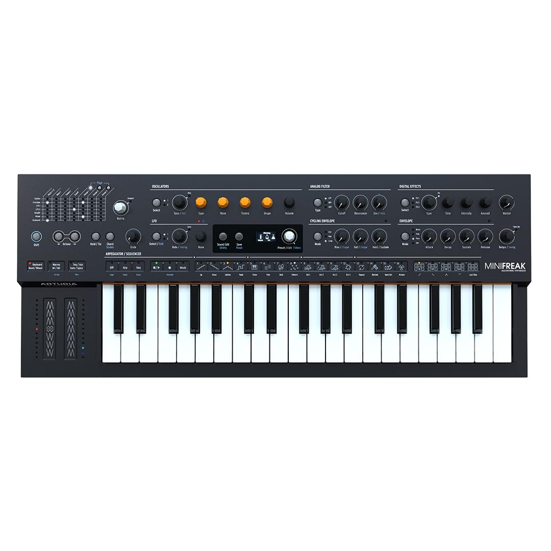 Arturia MiniFreak 37-Key Polyphonic 6-Voice Hybrid Synthesizer Keyboard - Professional Digital Analog Synth for Music Production, Live Performance & Studio Recording
