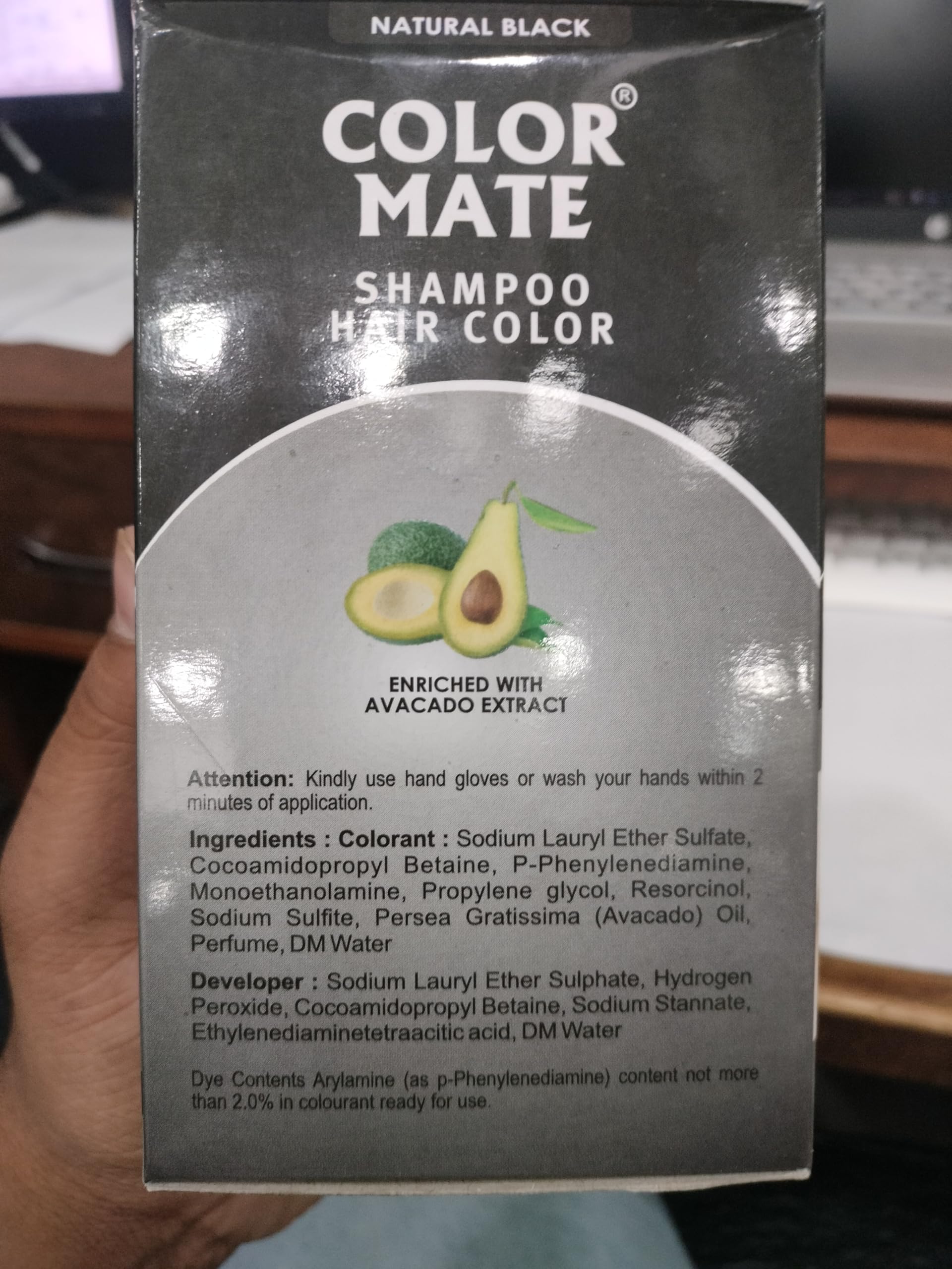 COLOR MATE Natural Black Hair Dye Shampoo - 1 Count | Permanent Hair Color for Women & Men | At-Home Hair Coloring for Gray Coverage & Vibrant Results