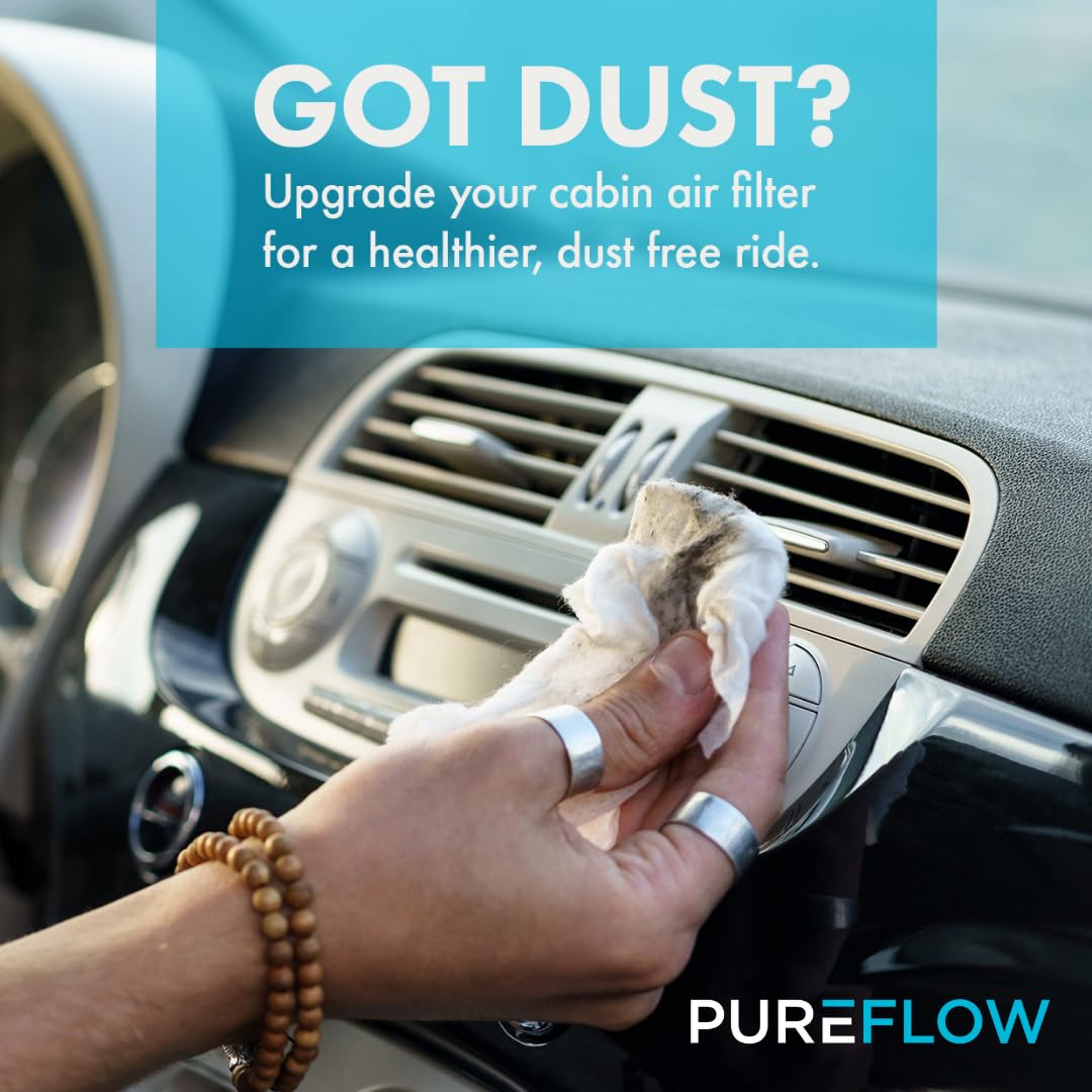 Pureflow PC6176X Premium Cabin Air Filter - Compatible with 2023-2024 Dodge Charger, 2023-2024 Chrysler 300 | Improved Air Quality & Allergen Reduction for Cleaner Cabin Air | Perfect for Daily Commuting & Road Trips