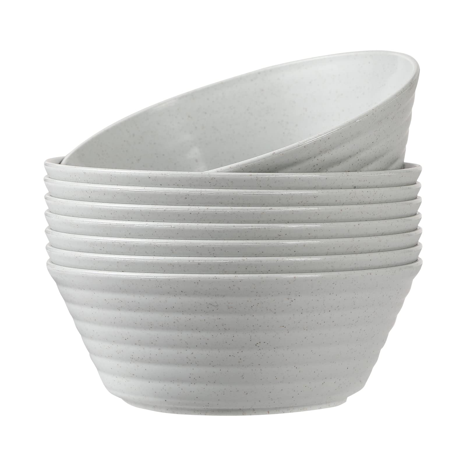 8-Pack Unbreakable Wheat Straw Cereal Bowls - 36oz Microwave & Dishwasher Safe Soup, Salad, Rice, Noodle, Oatmeal Bowls for Kitchen | Perfect for Family Meals, Camping & Dorm Use