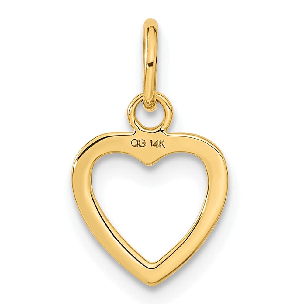 The Black Bow 14k Yellow Gold Polished Open Heart Charm Pendant, 10mm - Perfect for Valentine's Gifts & Everyday Elegance