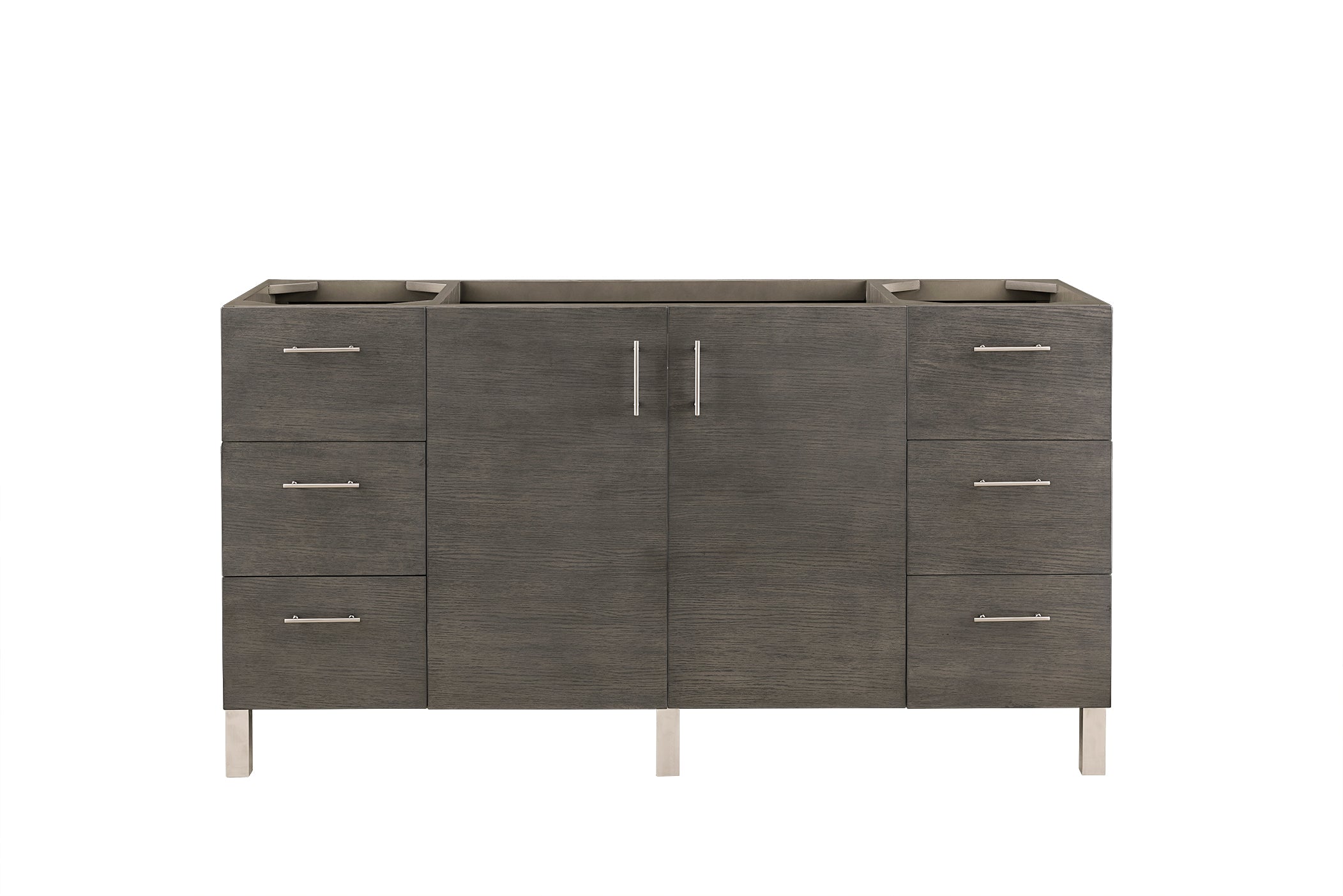 Metropolitan 60 Inch Single Bathroom Vanity in Silver Oak Finish - Perfect for Modern Master Bathrooms & Powder Rooms