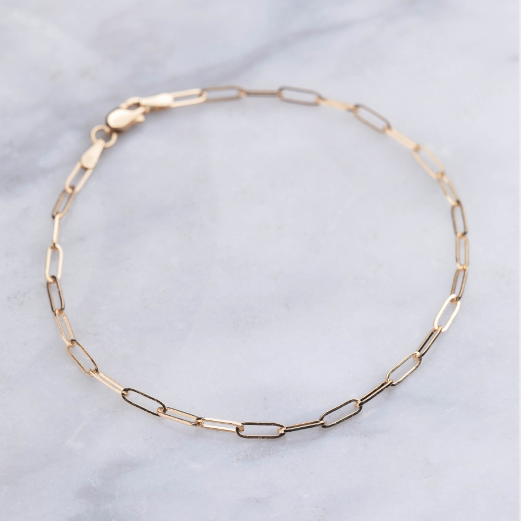 14K Gold Customizable Charm Paperclip Bracelet for Women - Elegant Layering Jewelry for Everyday Wear & Special Occasions