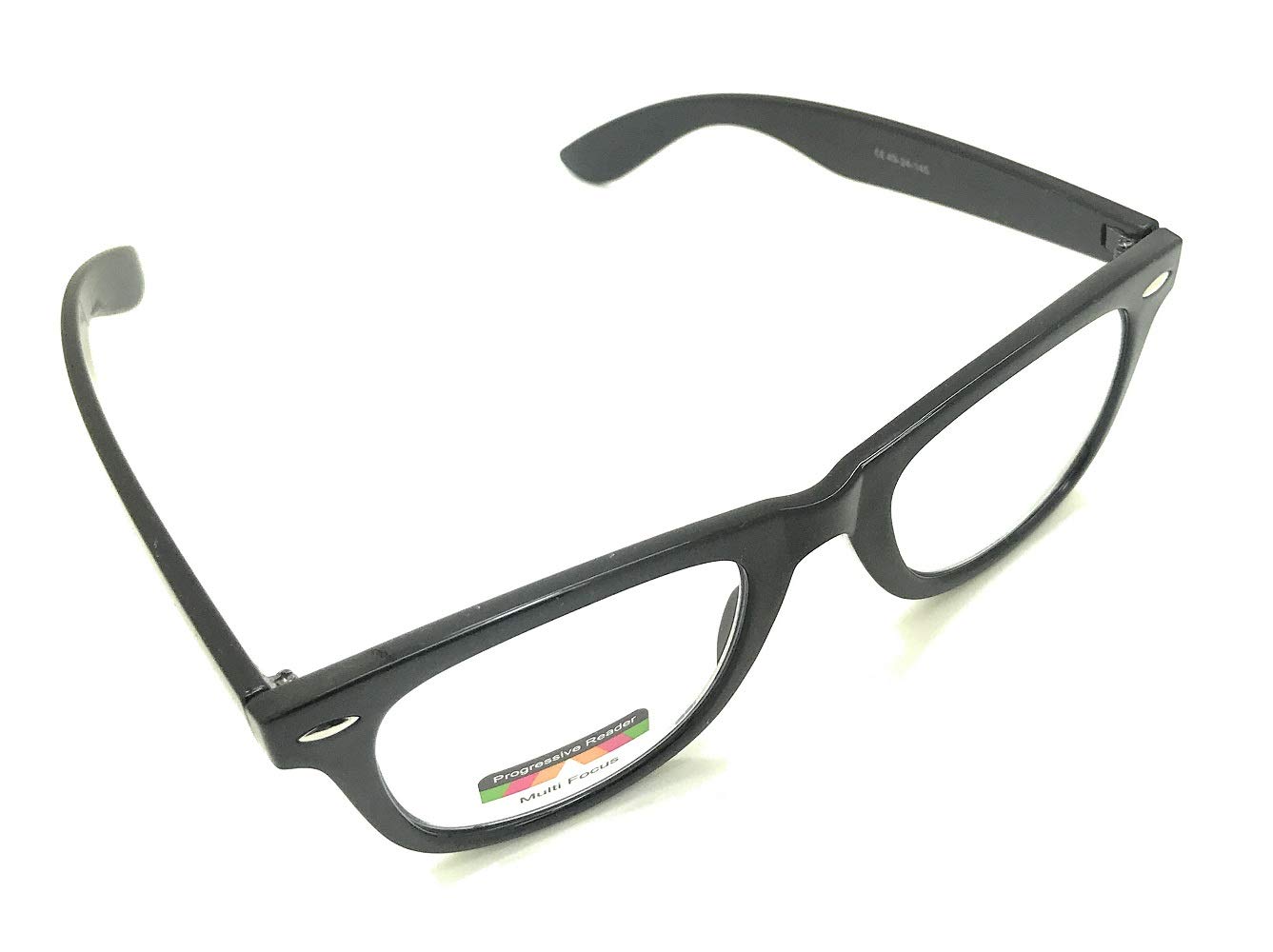 Multi Focus Progressive Reading Glasses - 3 Power Levels in 1 Frame - Square Horn Rim Eyeglasses for Computer, Reading & Close Work
