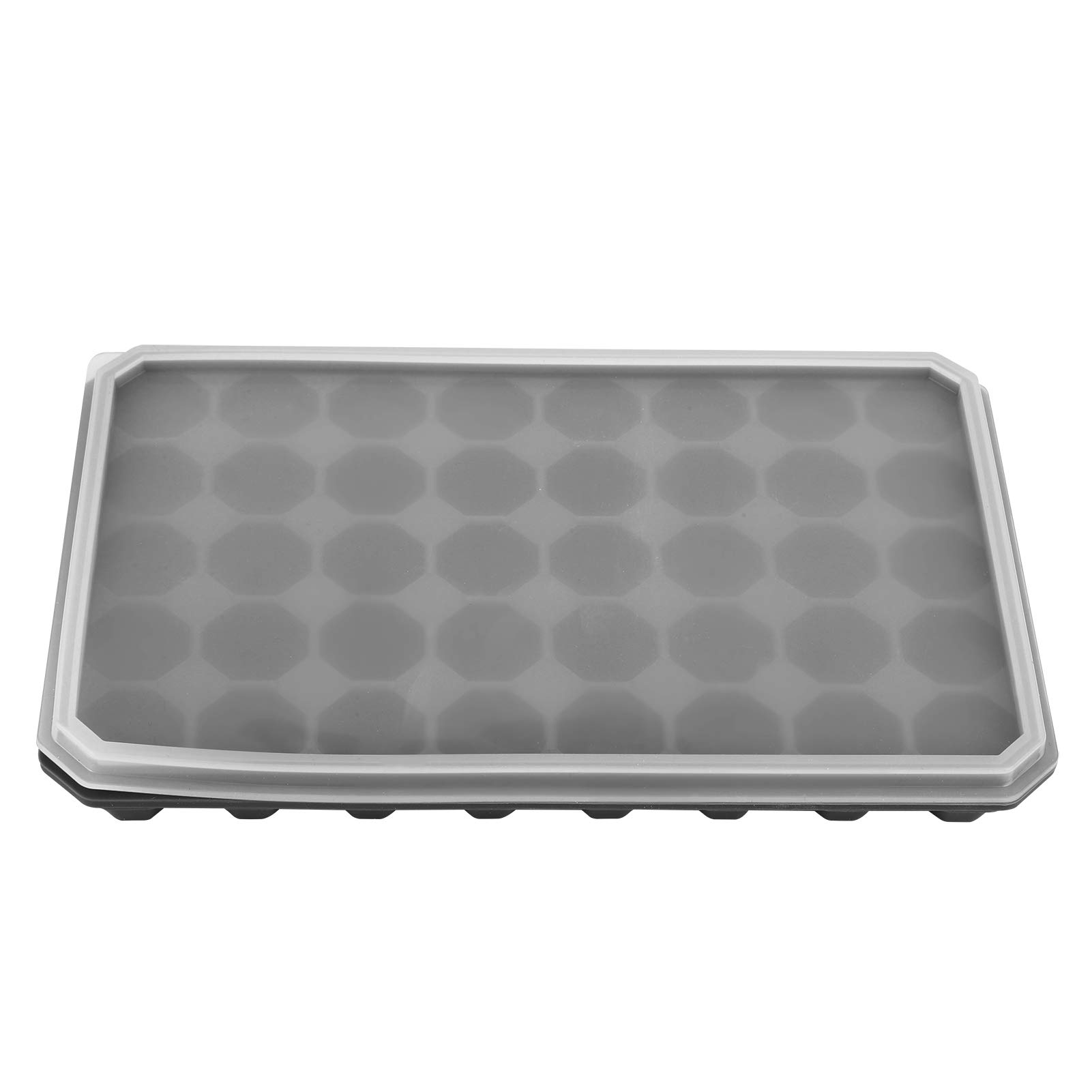 40 Grids Silicone Ice Cube Tray with Removable Lid - Compact DIY Ice Maker for Cocktails, Smoothies & Beverages - BPA-Free Kitchen Accessories (Black)