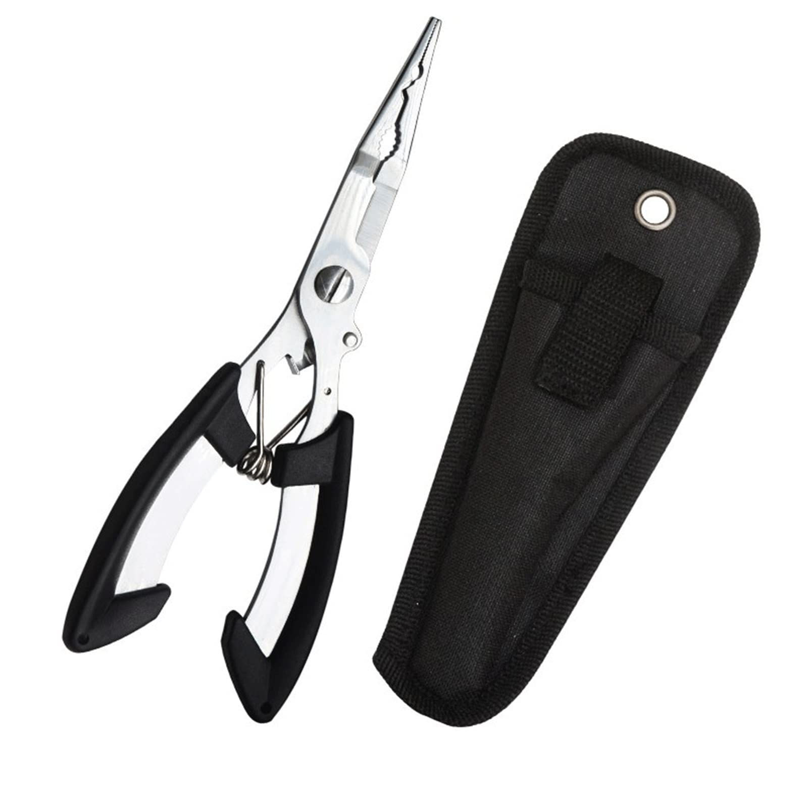 Premium Stainless Steel Fishing Pliers - Multi-Tool Hook Remover & Line Cutter for Saltwater & Freshwater Fishing - Heavy Duty Fishing Tackle Kit with Non-Slip Grip (Black) - Ideal for Bass, Trout & Saltwater Anglers