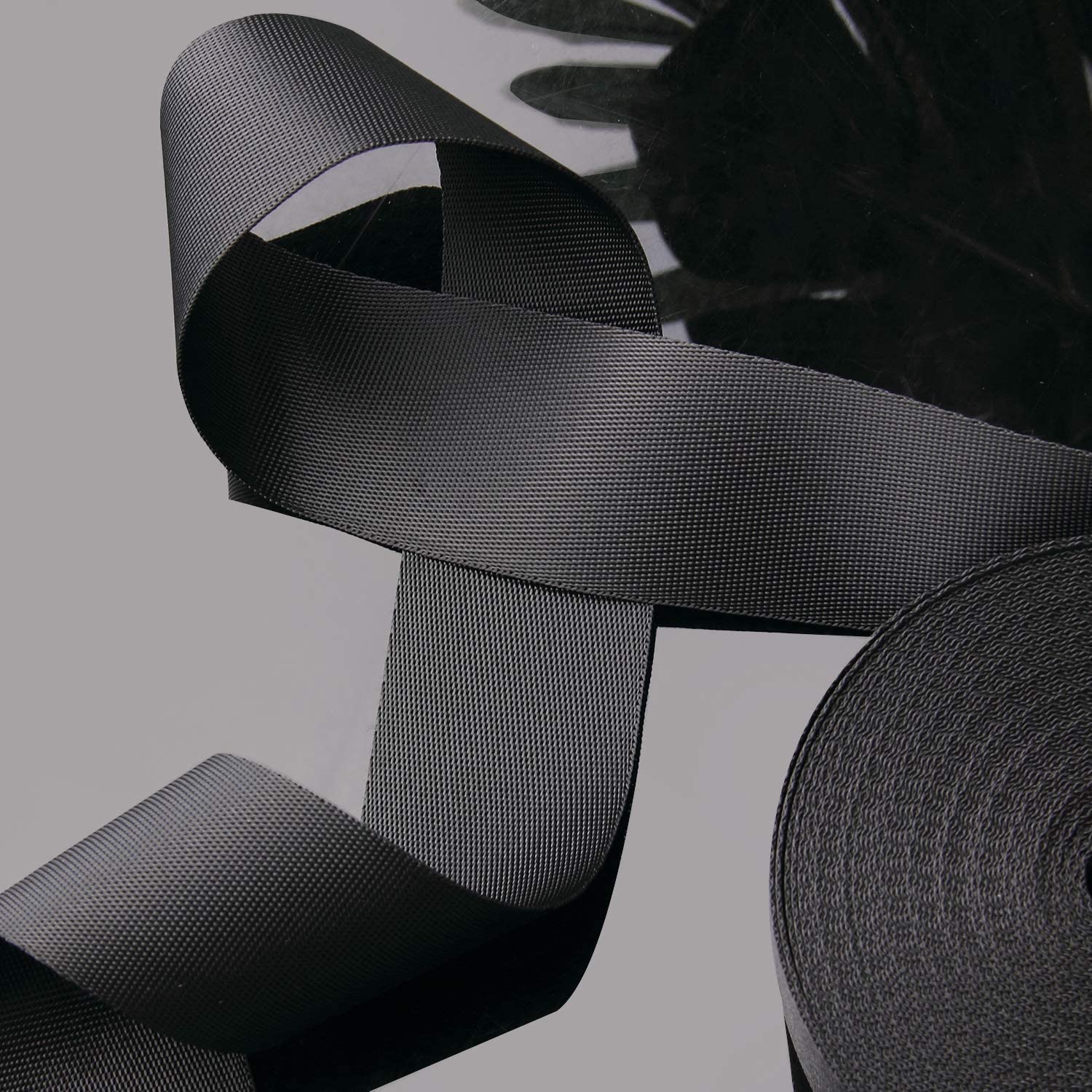 1 Inch Wide 10 Yards Black Nylon Webbing Strap - Heavy Duty Polypropylene Straps for Bags, Hammocks, Outdoor Climbing Gear, DIY Luggage Straps, Pet Collars & Backpack Repairs - Perfect for Camping, Hiking, Travel & Craft Projects
