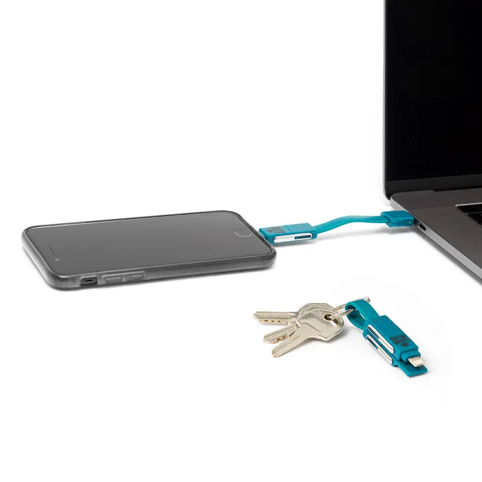 Legami 6-in-1 Multi-Function Keychain Charging Cable - USB C, Lightning & Micro USB Compatible for iPhone, Android, Tablets - Perfect for Travel, Office & Everyday Use
