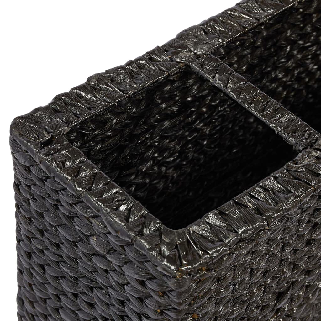 CHARMMA Elevated Garden Raised Bed with 4 Self-Watering Pots - 6.4KG Black Water Hyacinth Planter Box for Balcony, Patio & Small Space Gardening