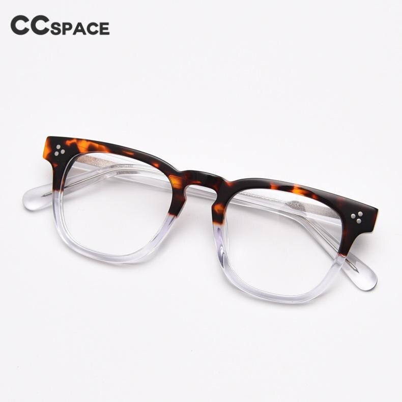 CCspace Unisex Full Rim Square Acetate Eyeglasses 55684 - Stylish & Durable Frames for Men & Women - Perfect for Work, Reading & Fashion Accessories
