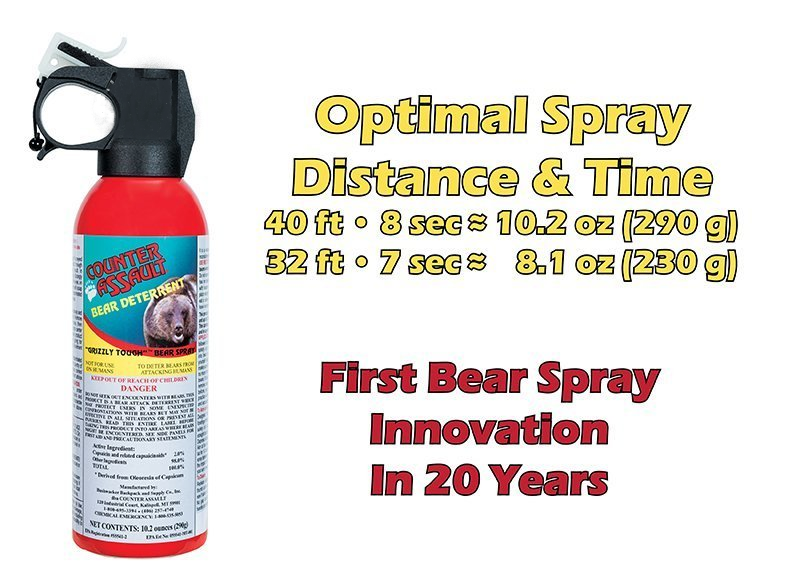 Counter Assault Bear Spray with Holster - 230g (8.1 oz) | Maximum Strength Bear Deterrent for Hiking, Camping & Outdoor Safety | EPA Approved Bear Repellent