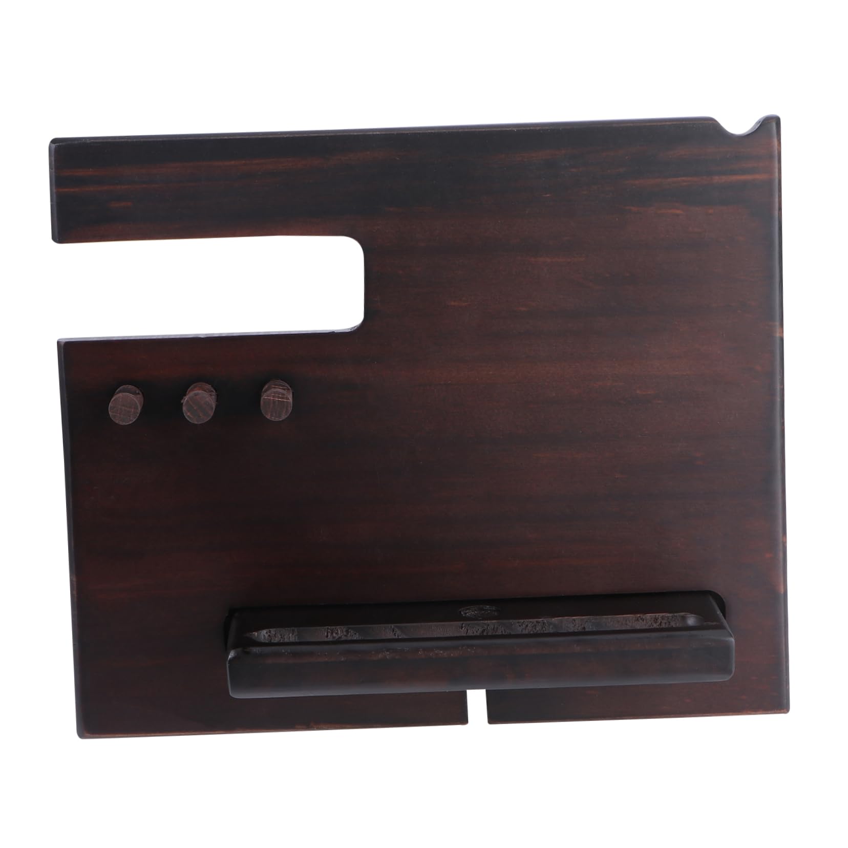 1PC Wooden Phone Stand for Nightstand & Desk - Multifunctional Mobile Phone Holder with Glasses Storage - Perfect for Bedroom, Office & Home Decor