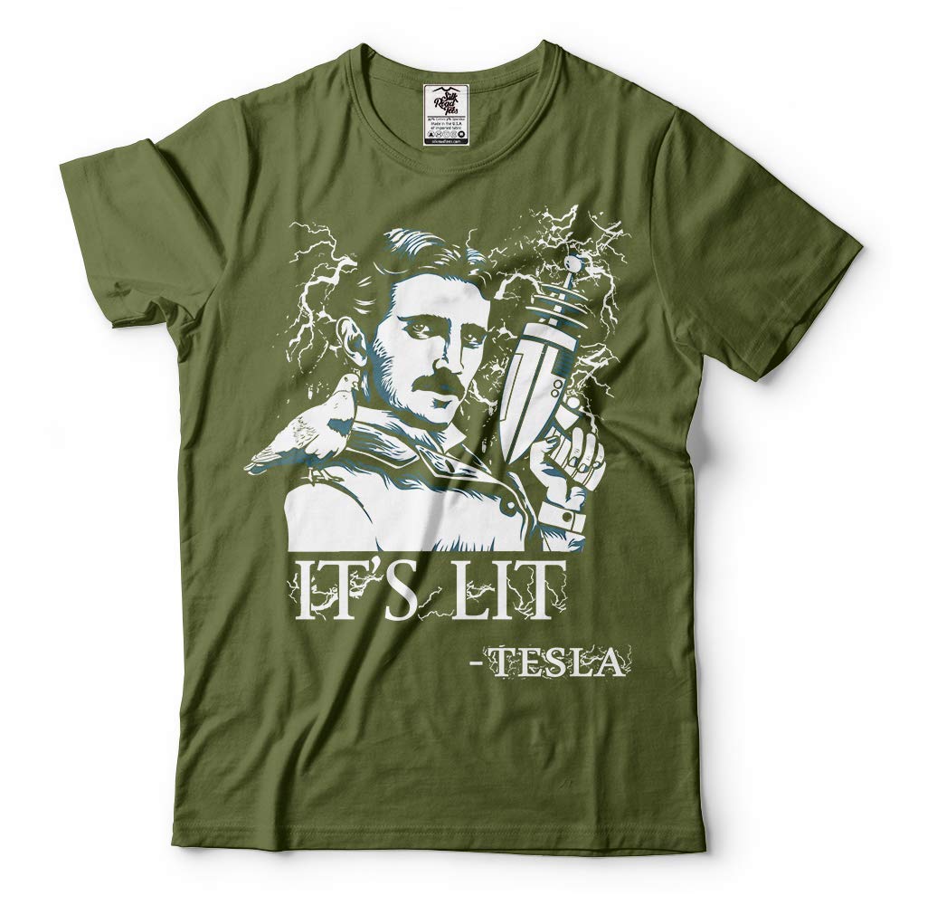 Premium Nikola Tesla Scientist Electrician Inventor Graphic T-Shirt - Cool Science & Tech Apparel for Tesla Fans, Gifts & Casual Wear