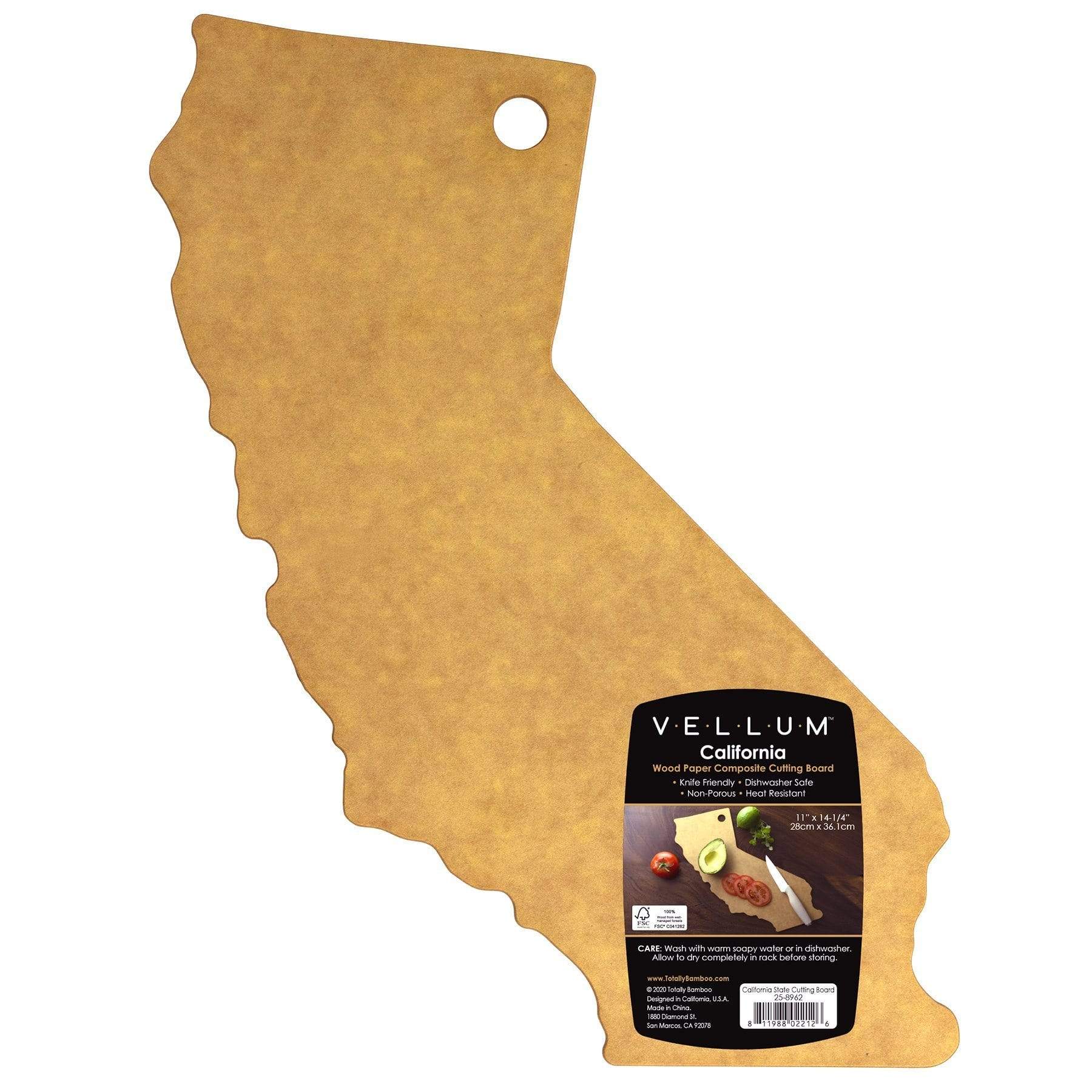 California Shaped Wood Paper Composite Cutting Board - 14.25