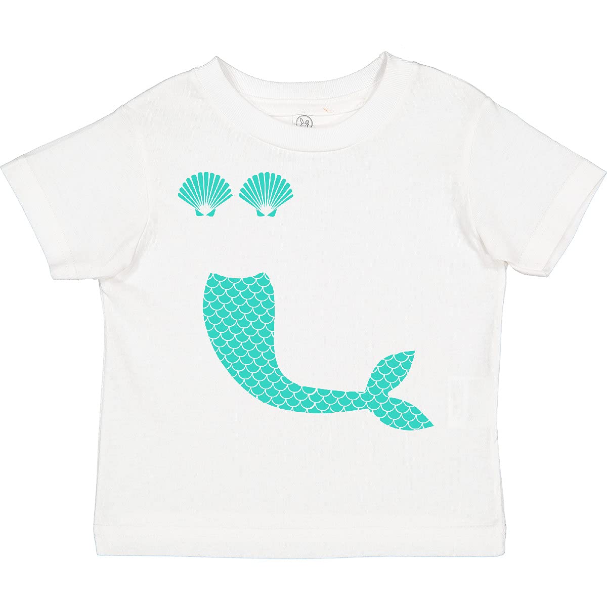 Inktastic Mermaid Tail and Shells Toddler T-Shirt - Cute Ocean Themed Kids Tee for Beach, Pool & Summer Outfits | Soft Cotton Toddler Shirt for Girls & Boys
