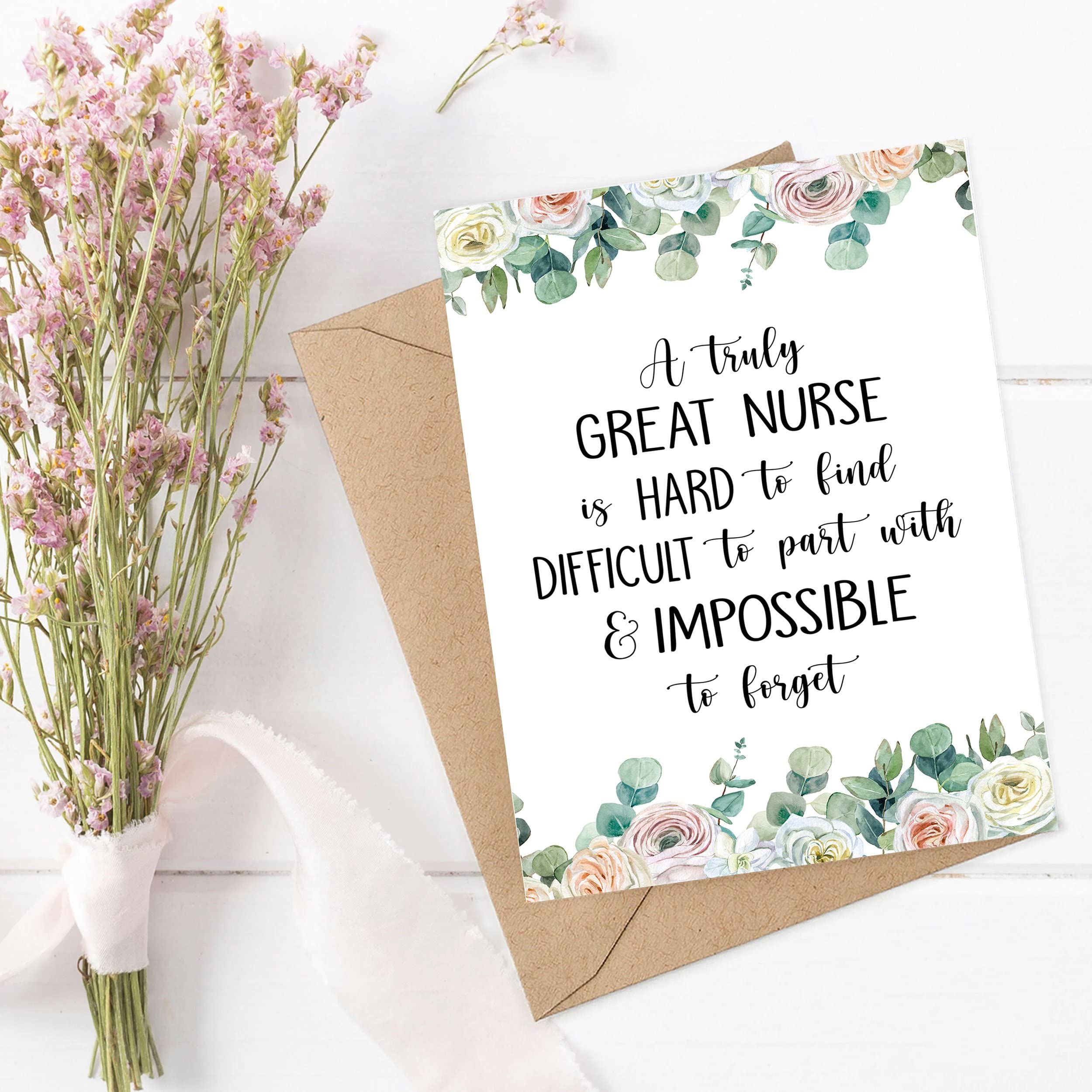 Nurse Farewell Card - Personalized Appreciation & Retirement Card for Nurses - 5 x 7 Inch Truly Great Nurse Is Hard to Find Leaving Card - Perfect for Goodbye Gifts, Coworker Recognition & Retirement Celebrations