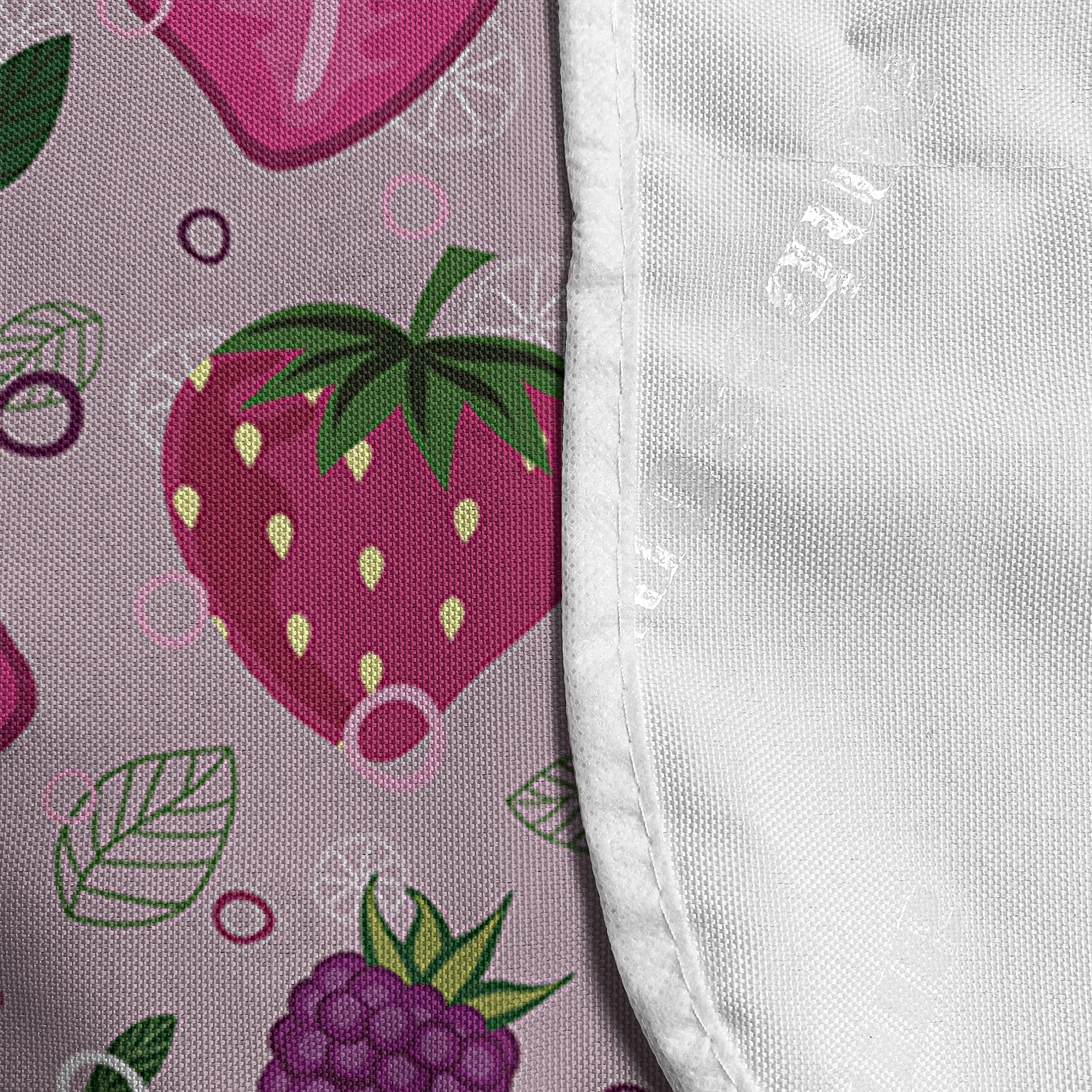 Ambesonne Fruit Microwave Cover - Waterproof Strawberry Blackberry Raspberry Summer Pattern Kitchen Organizer with Pockets 36