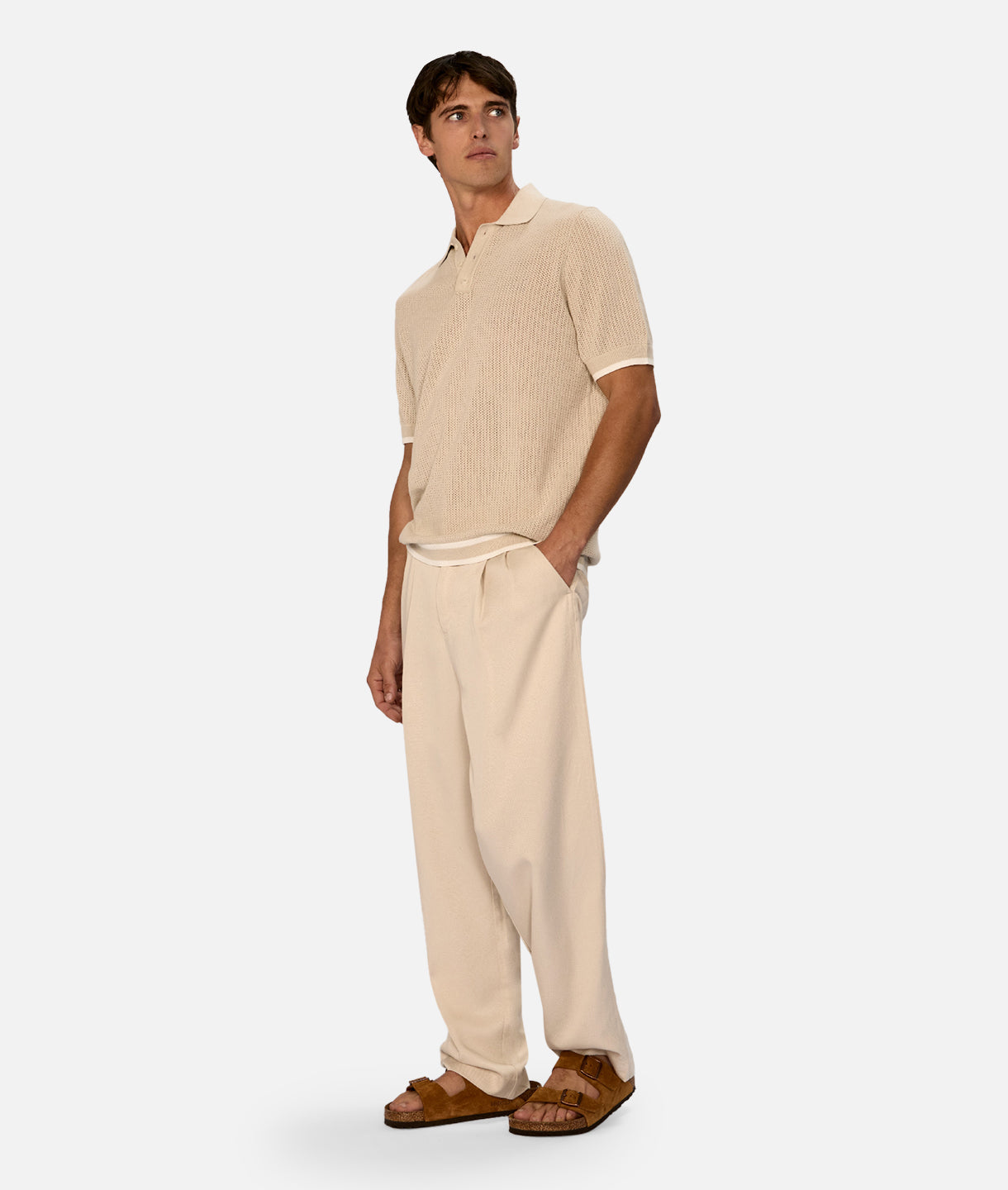 Serrano Polo Shirt for Men - Premium Stone Chalk Color Cotton Casual Wear | Perfect for Golf, Office & Summer Outfits