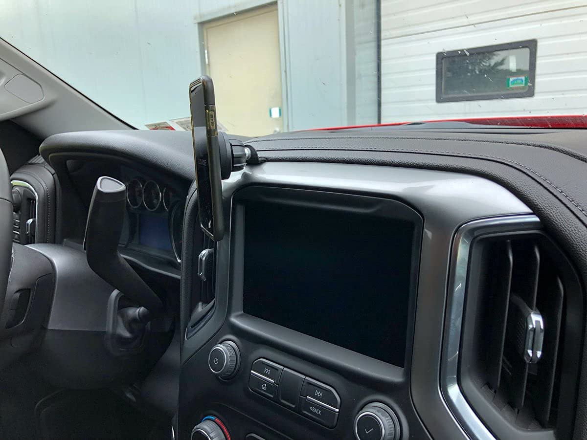Course Motorsports DirectFit Automatic Gripping Wireless Charging Car Phone Mount Holder for Chevrolet/GMC 1500 (2019+), 2500 & 3500 (2020+) - Fast Charging Phone Stand for Truck & SUV (Black) - Perfect for Road Trips, Commuting & Hands-Free Navigation