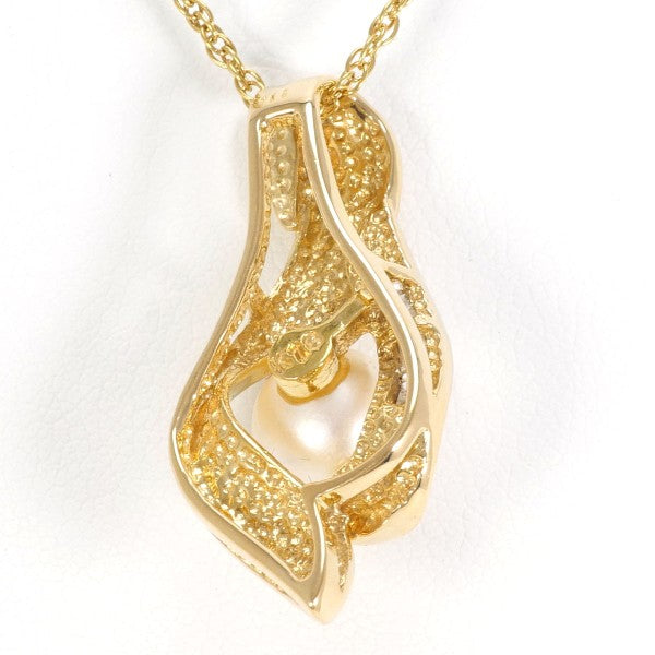 18K Yellow Gold Akoya Pearl Diamond Necklace for Women - Elegant Pearl Jewelry Gift for Anniversary, Wedding & Special Occasions