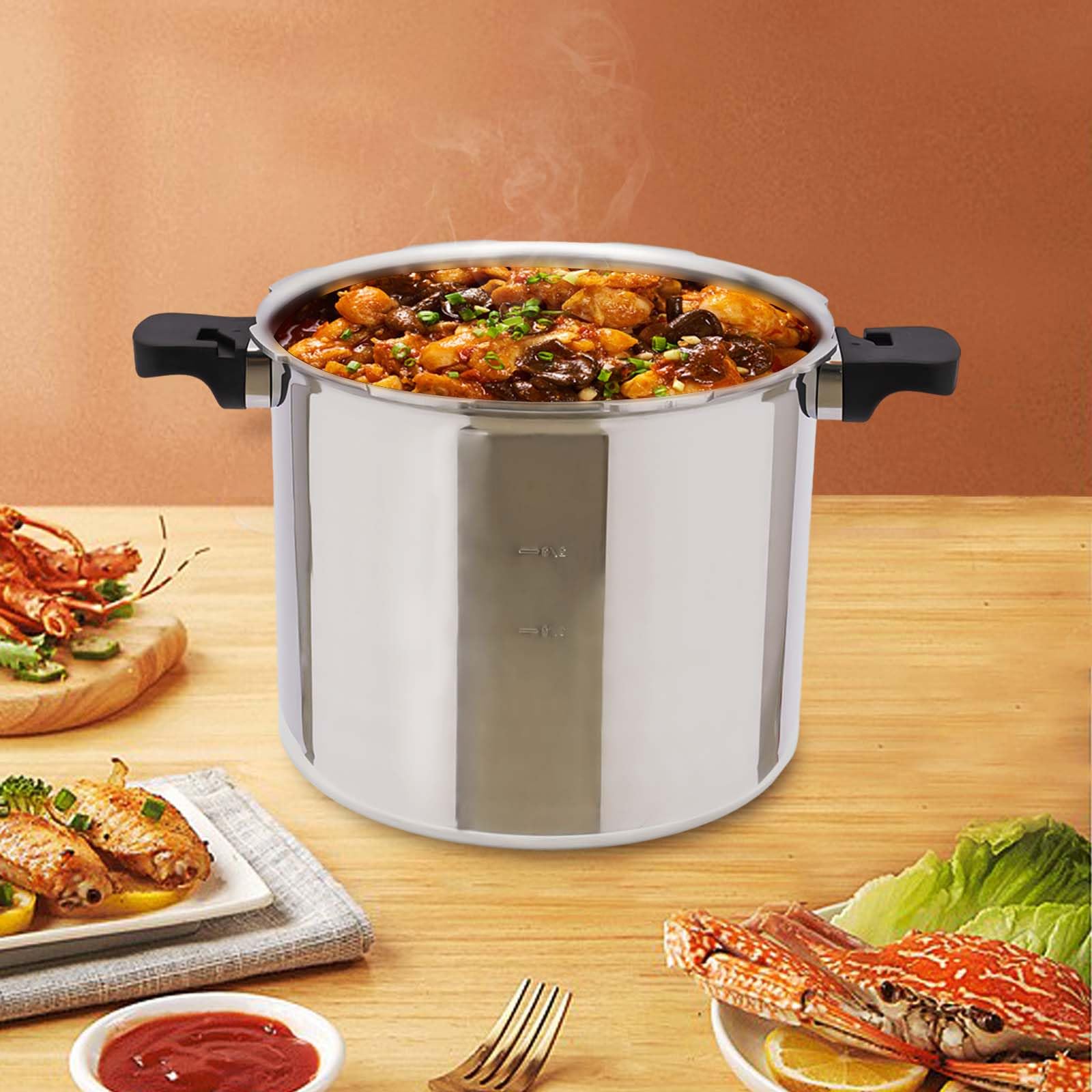 22-Quart Stainless Steel Pressure Canner with Built-in Gauge & Rack - Induction Compatible Aluminum Pressure Cooker for Canning, Preserving & Home Food Storage