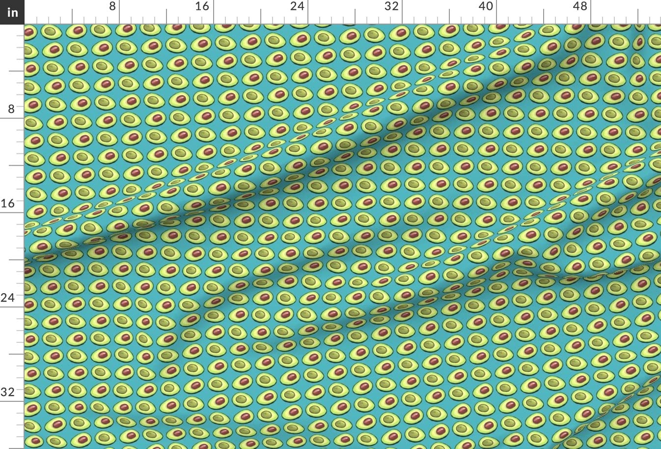 Avocado Green Fruit Kids Summer Food Greenery Blue Print Minky Fabric by The Yard - Soft Printed Cotton Fabric for Sewing Baby Blankets, Quilt Backing & Plush Toys - Perfect for DIY Crafts, Nursery Decor and Children's Room Accessories