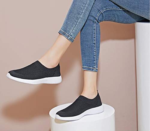 Women's Slip On Sneakers - Breathable Mesh Casual Tennis Shoes for Walking, Running & Gym Workouts | Lightweight Comfortable Athletic Shoes for Women | Perfect for Daily Wear, Travel & Sports Activities