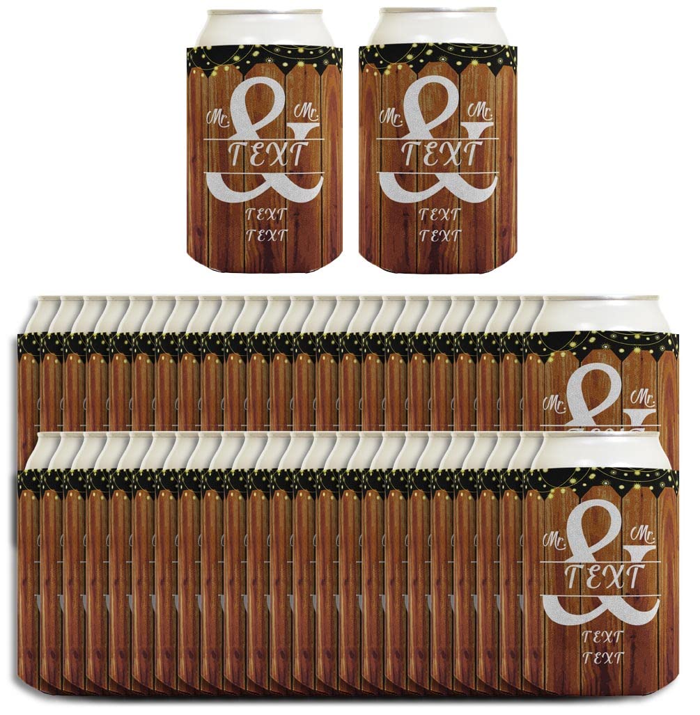 Personalized Mr & Mr Gay Wedding Favors - 96-Pack Custom Can Coolers with Names & Date - Perfect for LGBTQ+ Weddings, Pride Events & Anniversary Celebrations
