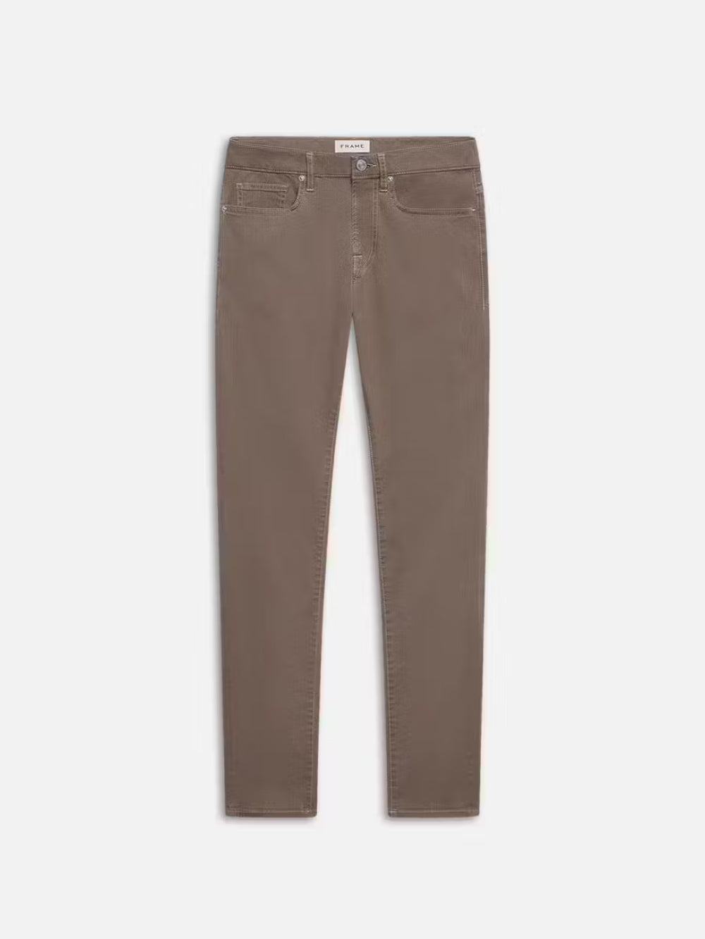 L'Homme Slim Brushed Twill Pants for Men - Dusty Grey | Comfortable & Stylish Casual Wear for Office, Travel & Everyday Use