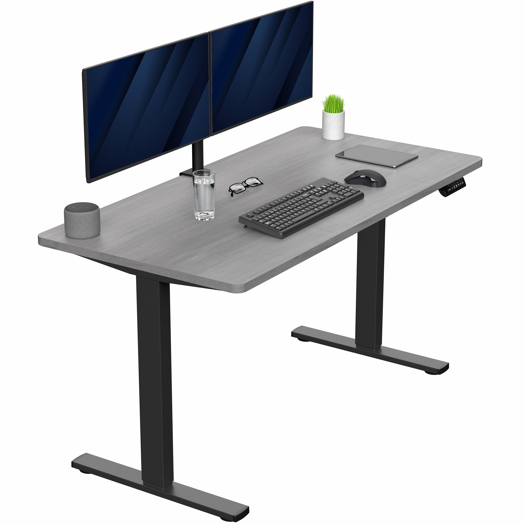 1B Solid Top Series Single Motor Electric Standing Desk with Push Button Memory Controller - Perfect for Home Office, Gaming & Workspace Ergonomics