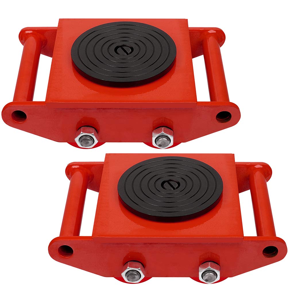 2-Pack Heavy Duty Machine Dolly Skates - 6-Ton Capacity, 13,200 LBS Load Capacity - Industrial Machinery Rollers for Workshop, Warehouse & Factory Equipment Moving