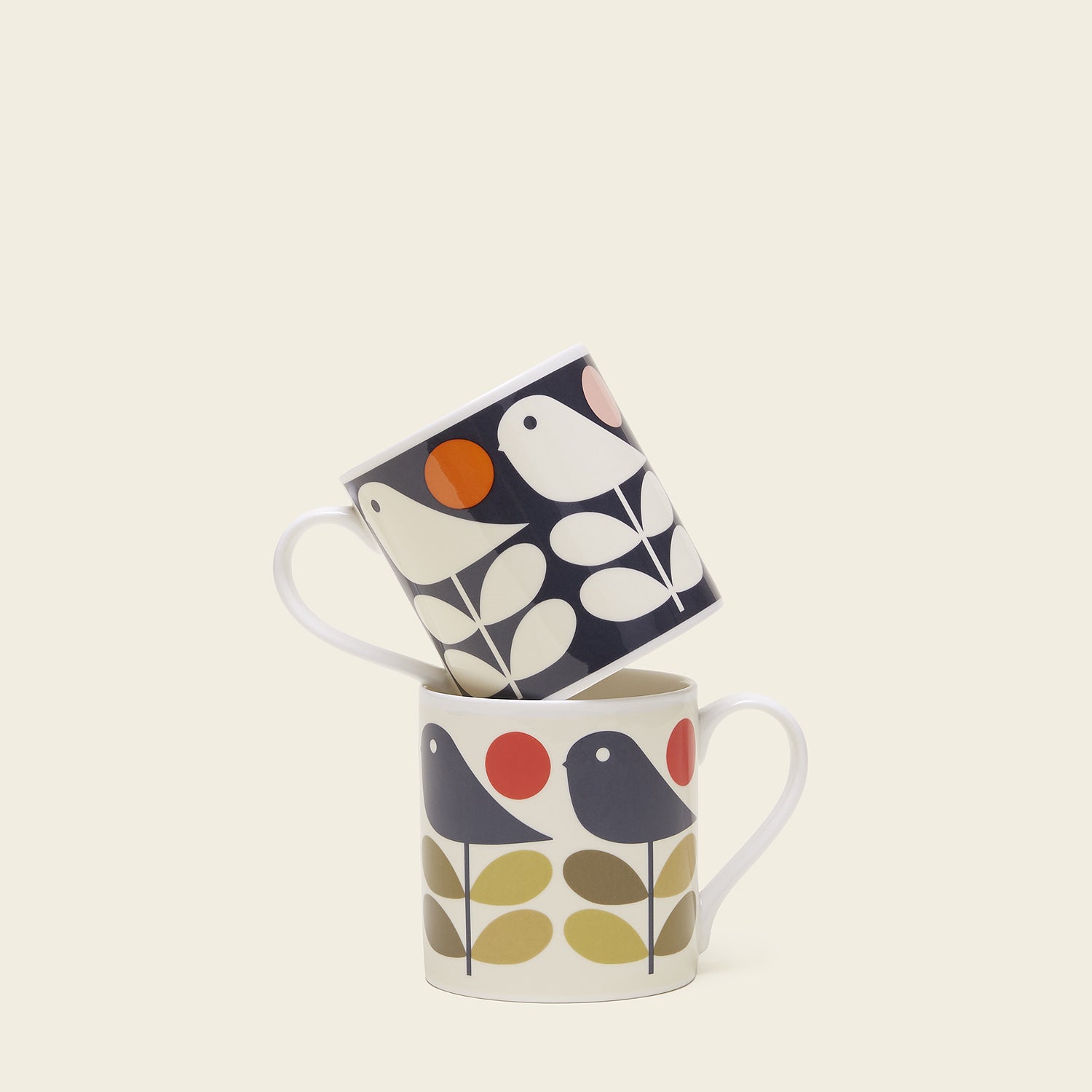 Early Bird Large Coffee Mugs Set of 2 - 16oz Ceramic Tea Cups with Handle - Perfect for Morning Coffee, Office Use & Gift Giving