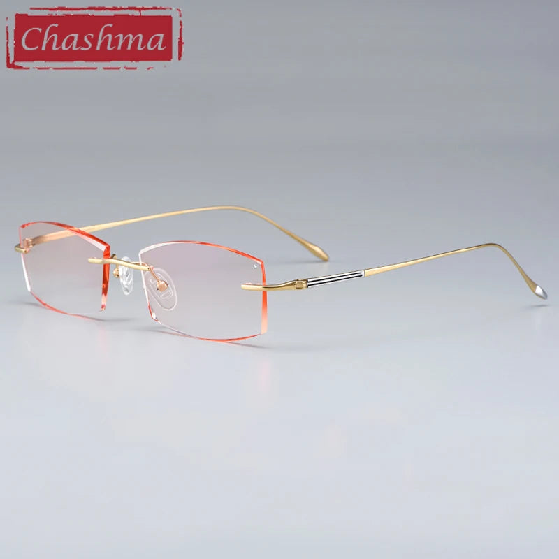 Lightweight Titanium Rimless Square Eyeglasses for Men - Premium Comfort & Style - Perfect for Office, Reading & Everyday Wear