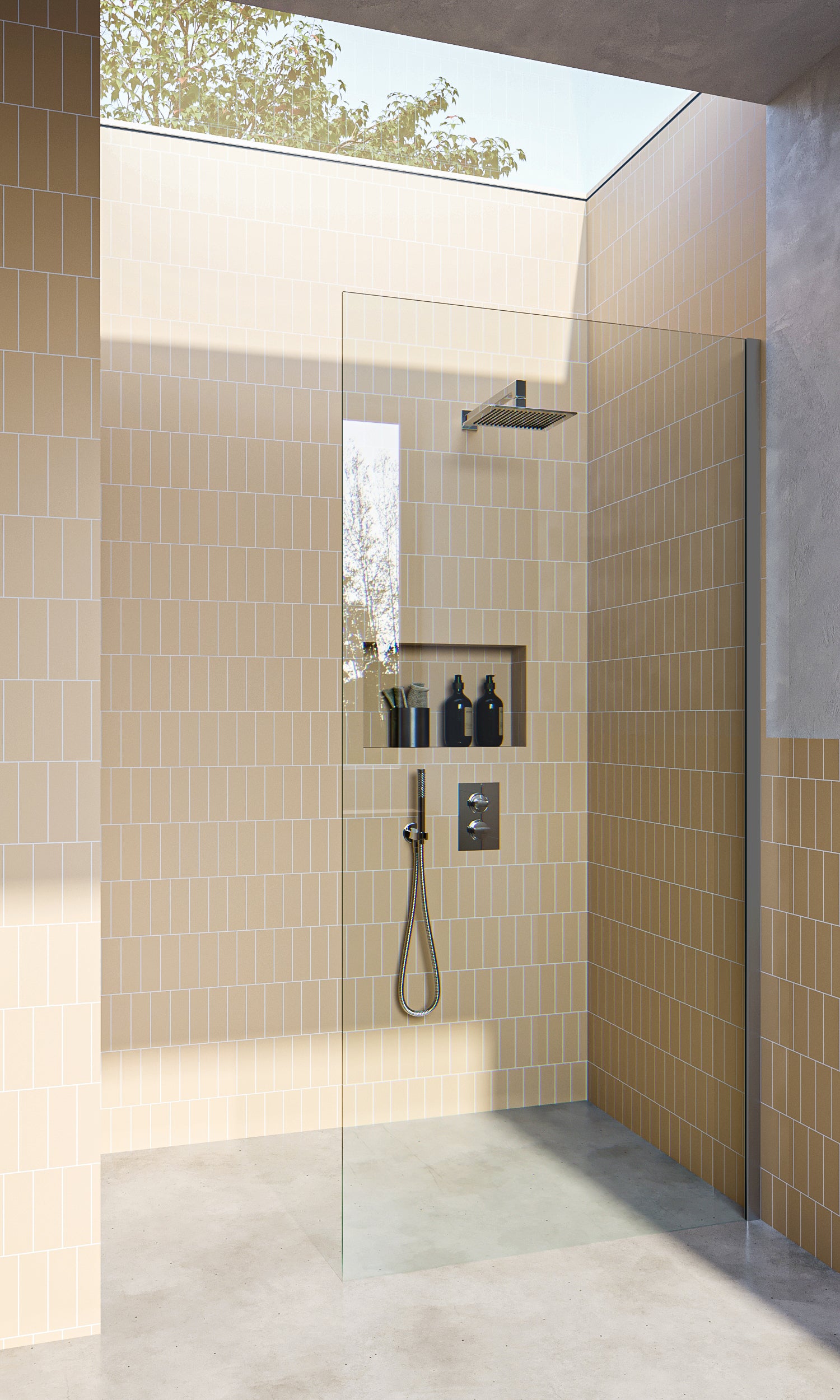 Frameless Shower Screen Panel - Satin Chrome Finish with Extended Dry Glaze U Channels for Modern Bathrooms - Perfect for Spa-Like Showers and Luxury Bathroom Designs
