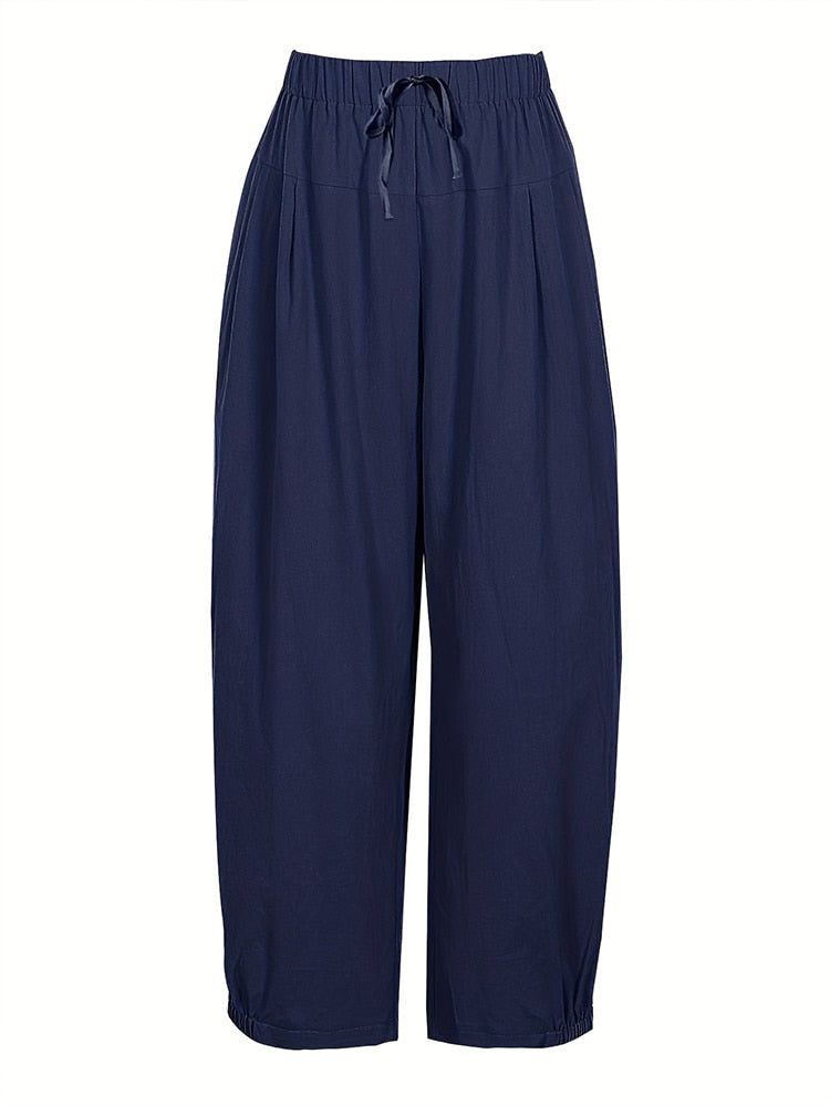Vintage Women's Solid Color Harem Pants - Boho Chic Lounge Pants for Yoga, Meditation & Casual Wear