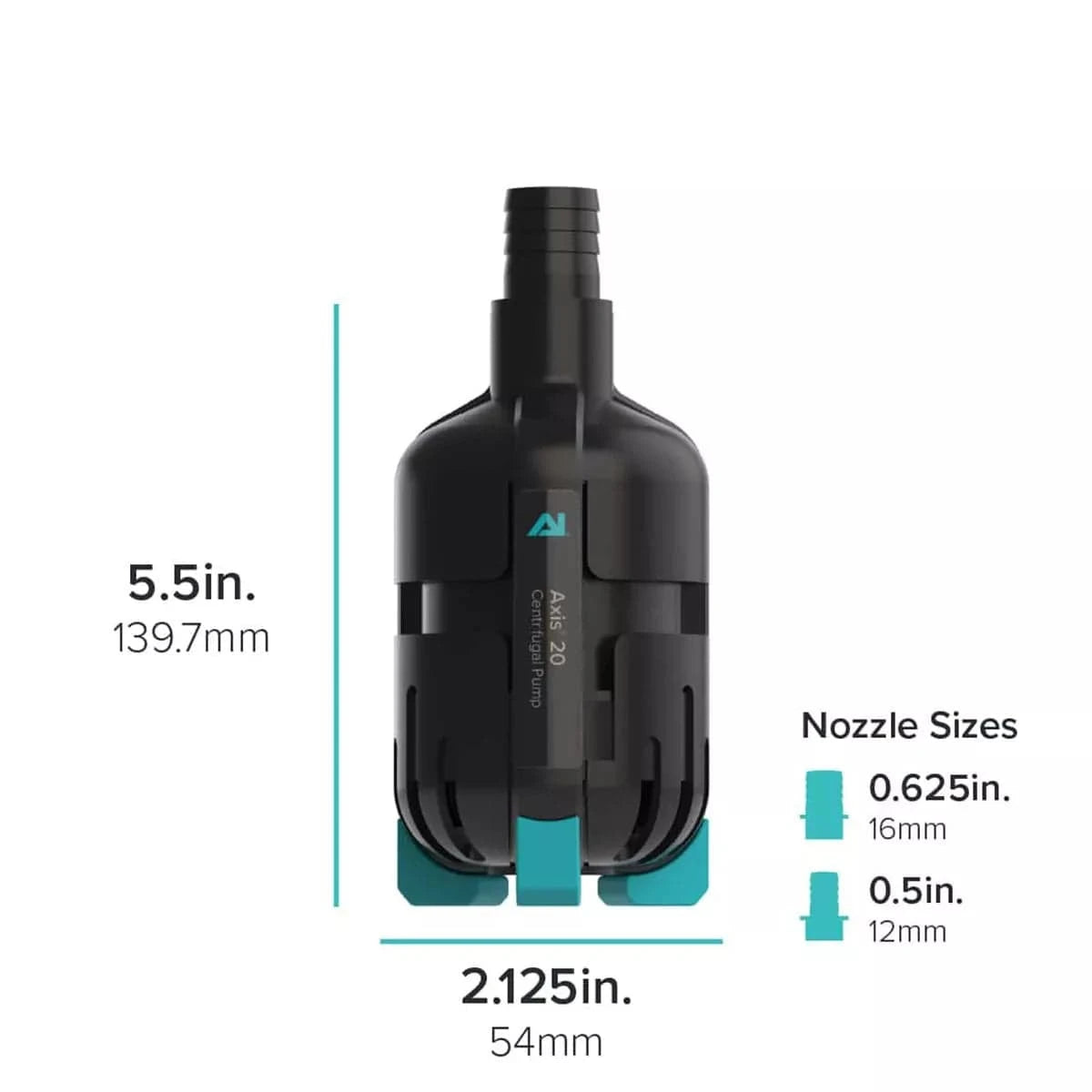 Axis 20 Centrifugal Water Pump 185GPH (700LPH) - High Flow Aquarium Pump for Fish Tank, Hydroponics, Pond & Fountain | Durable & Energy Efficient Water Circulation System